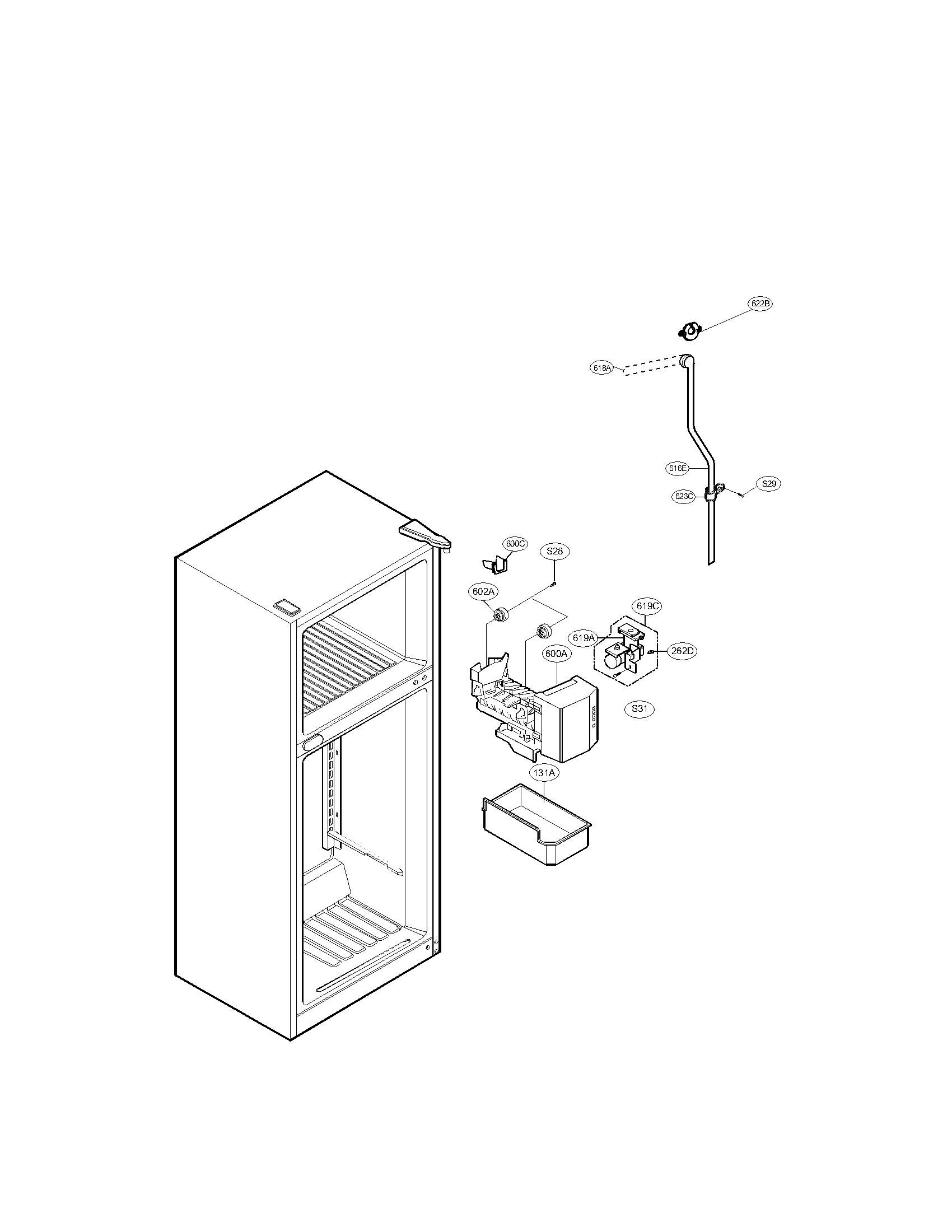 LG LTC19340SW ice maker parts diagram