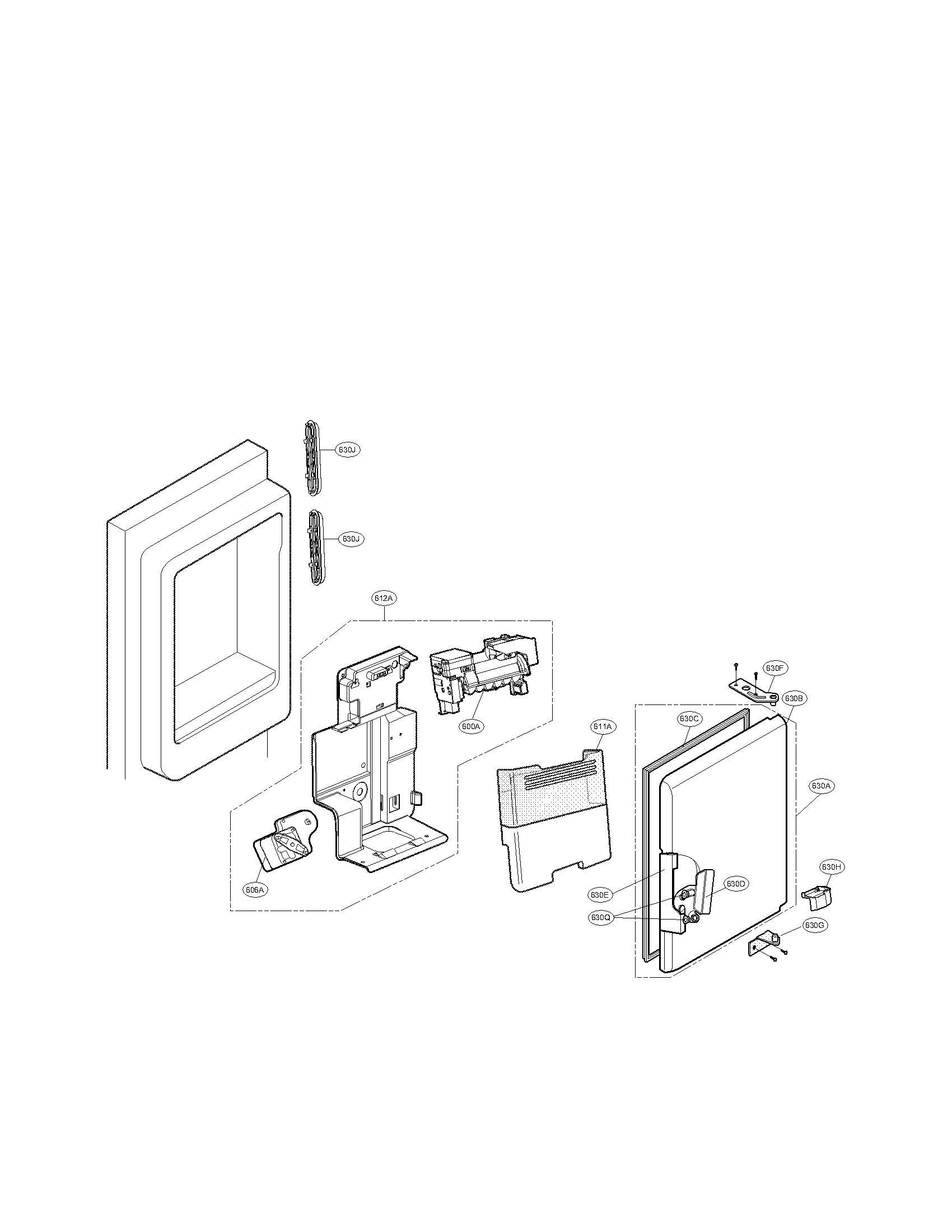 LG LFX25978SW/00 ice maker and ice bin parts diagram