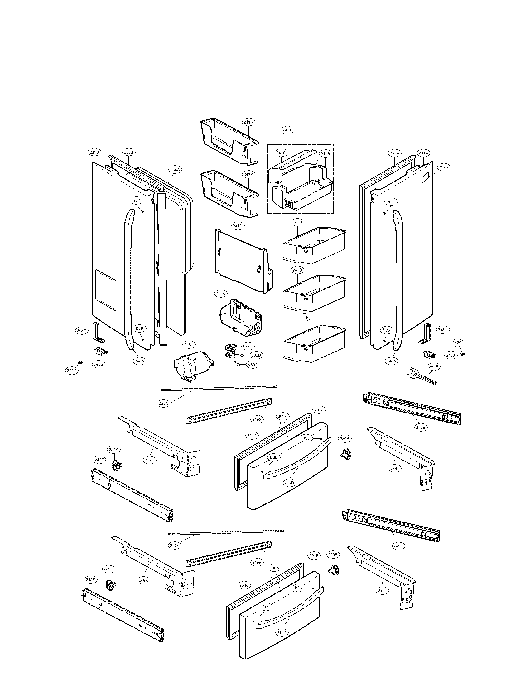 LG LMX25988ST/00 door parts diagram