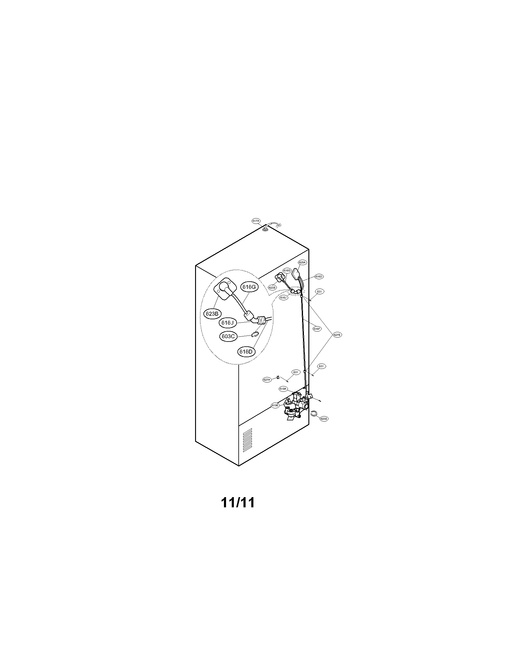 Kenmore 79572033111 valve and water tube parts diagram