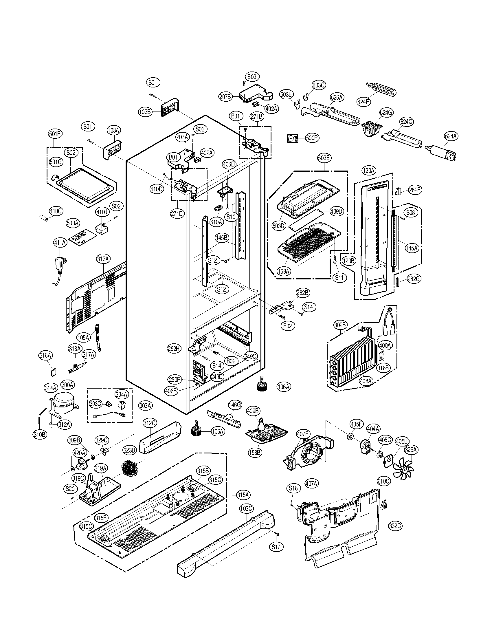 Kenmore 79572033111 case parts diagram