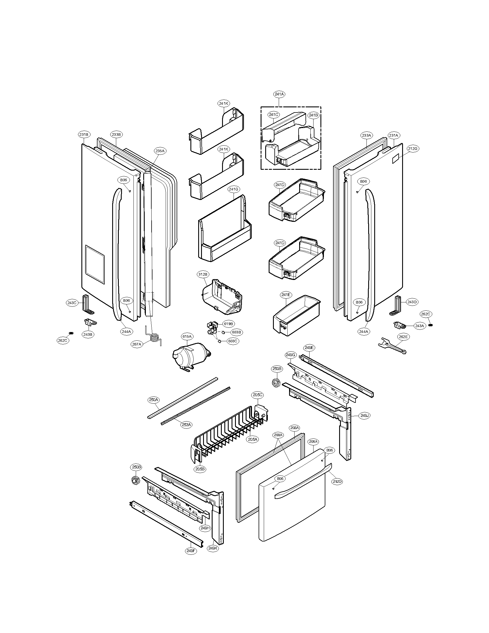 Kenmore 79572033111 door parts diagram