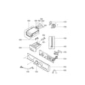 LG WM3431HW/01 control panel and dispenser assembly parts diagram