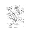 LG WM3431HW/01 drum and tub assembly parts diagram
