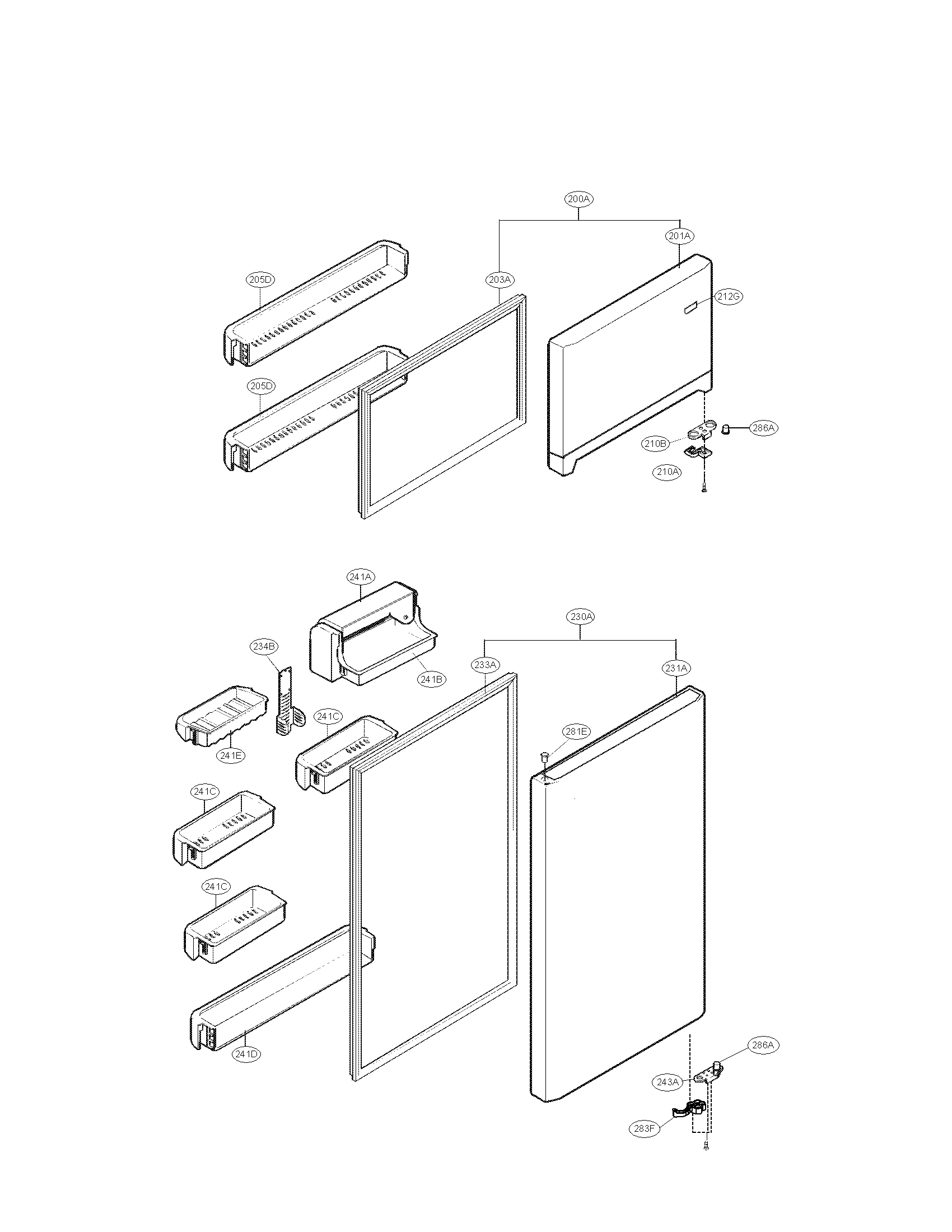 Kenmore 79569292902 door parts diagram