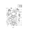 LG WM2016CW/01 cabinet and control panel assembly parts diagram