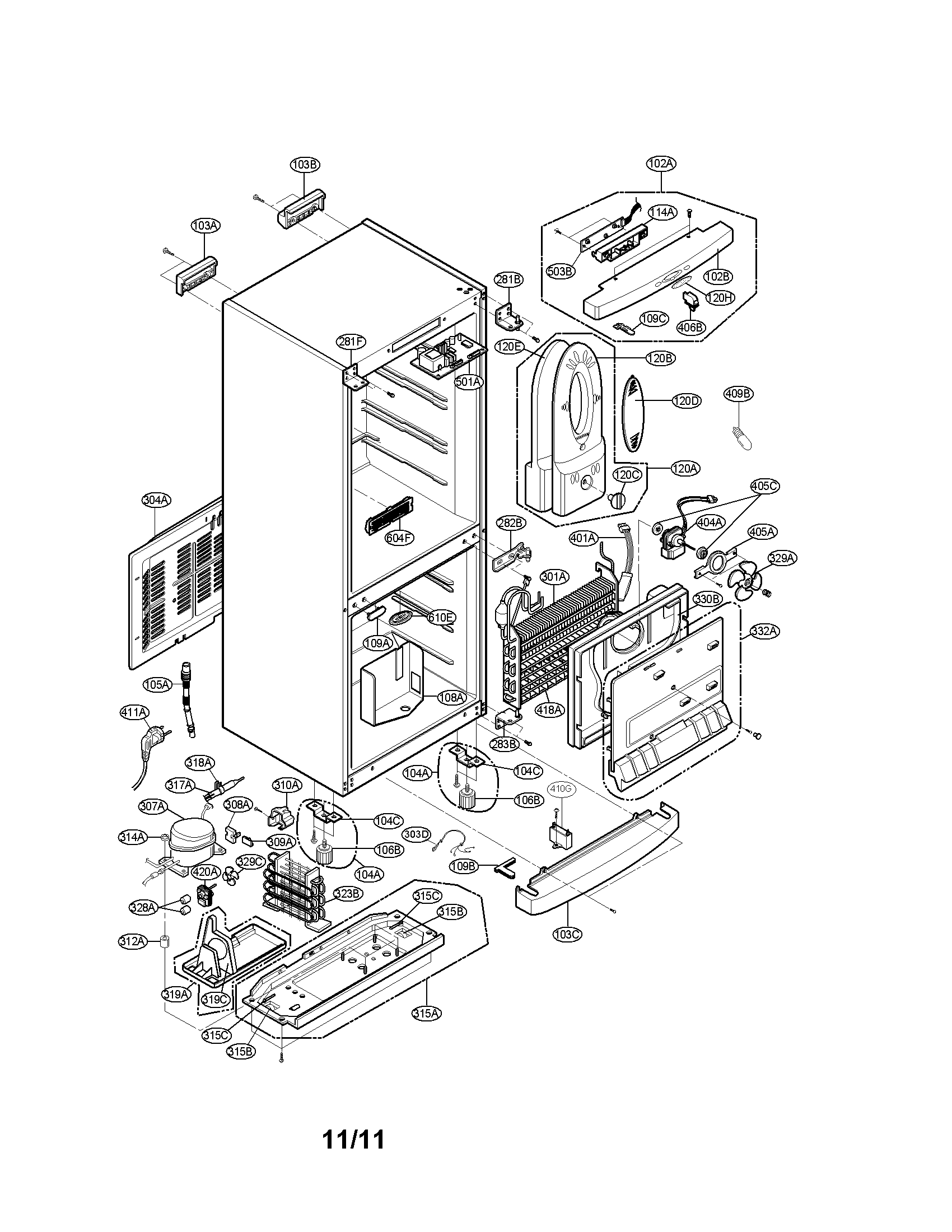 LG LRBP1031T exploded view parts diagram