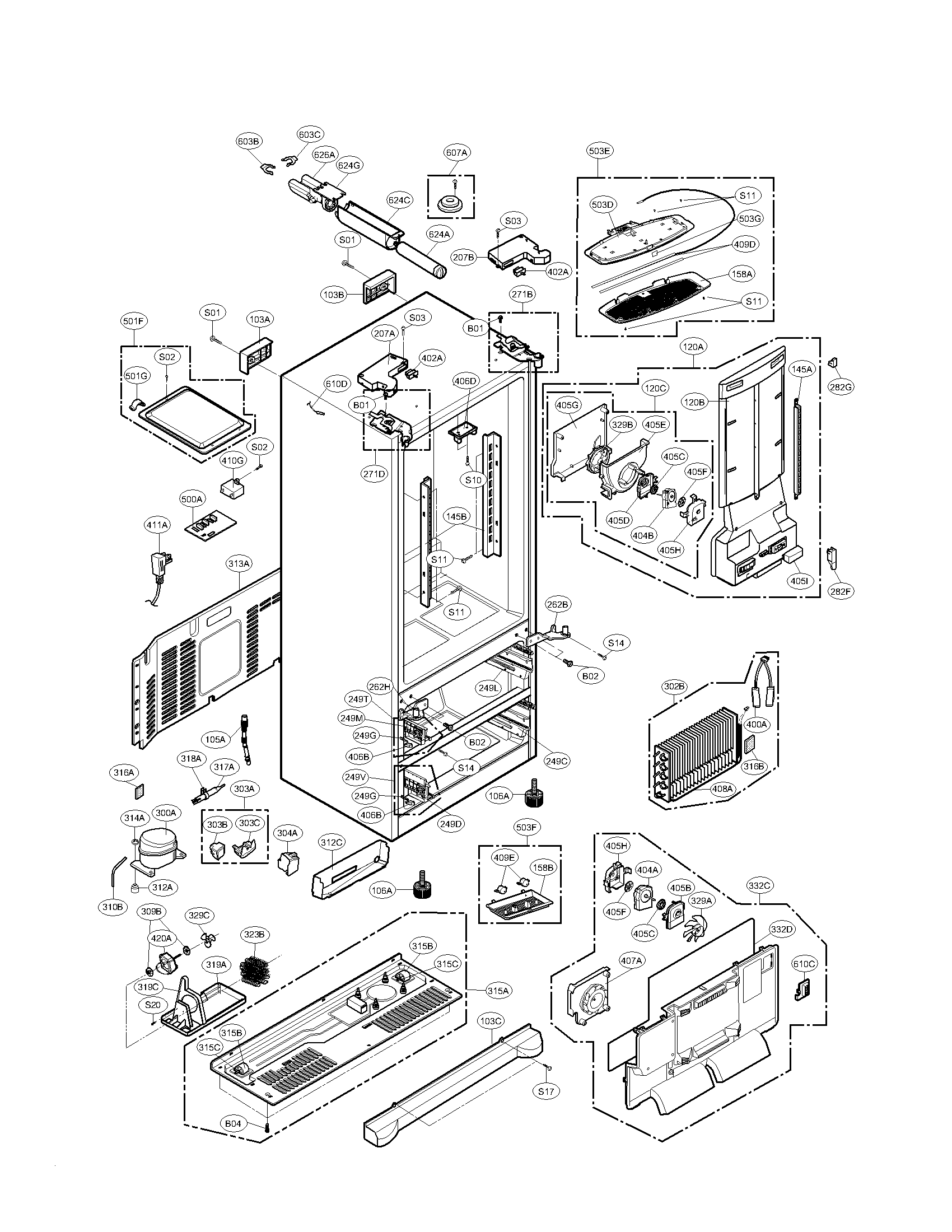 Kenmore Elite 79579779900 case parts diagram