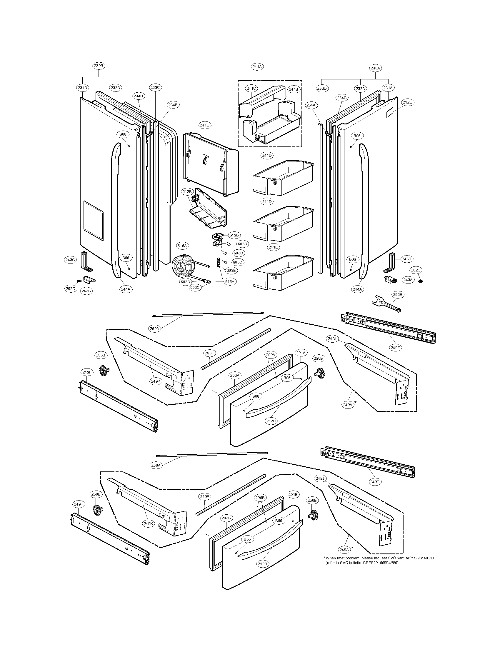 Kenmore Elite 79579779900 door parts diagram