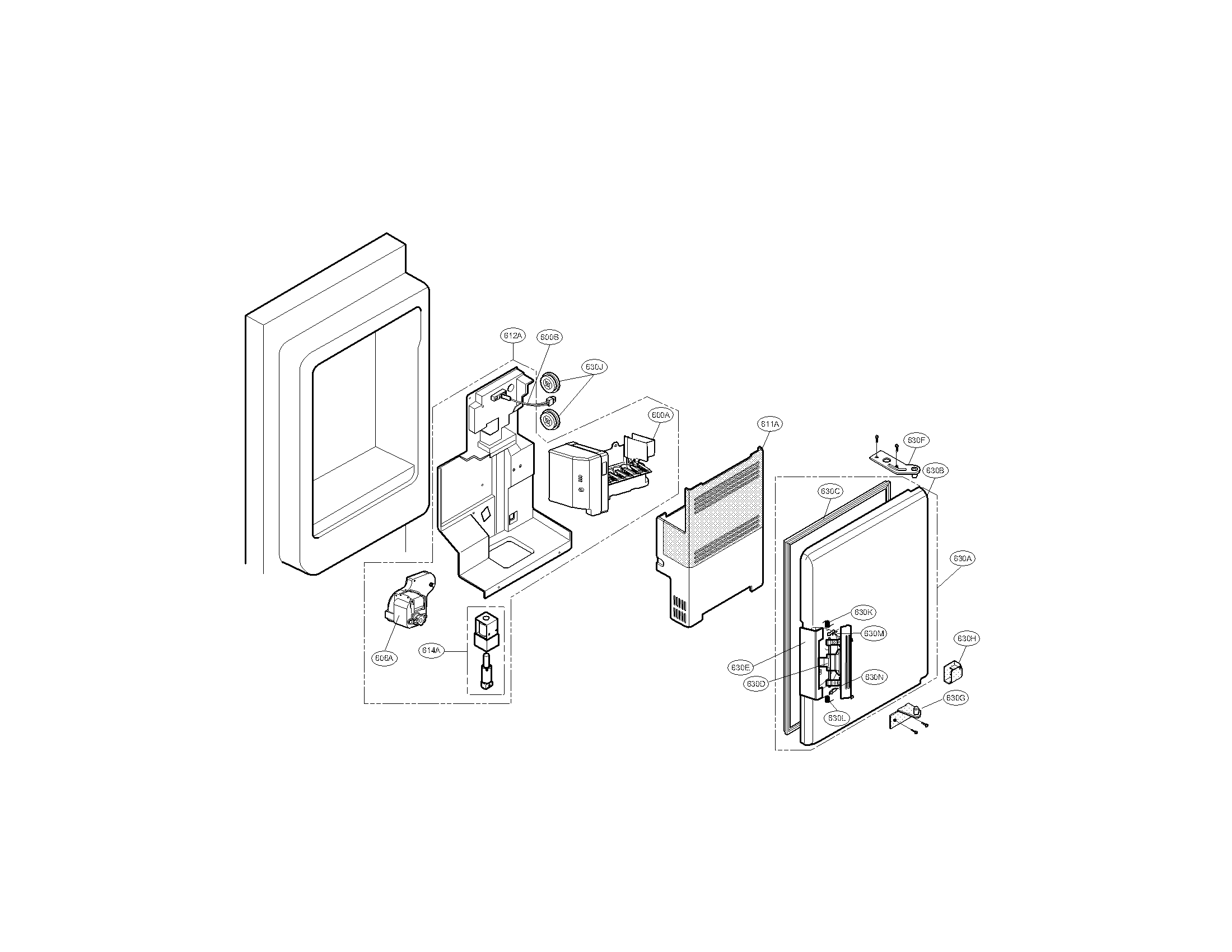 Kenmore Elite 79579779900 ice maker and ice bank parts diagram
