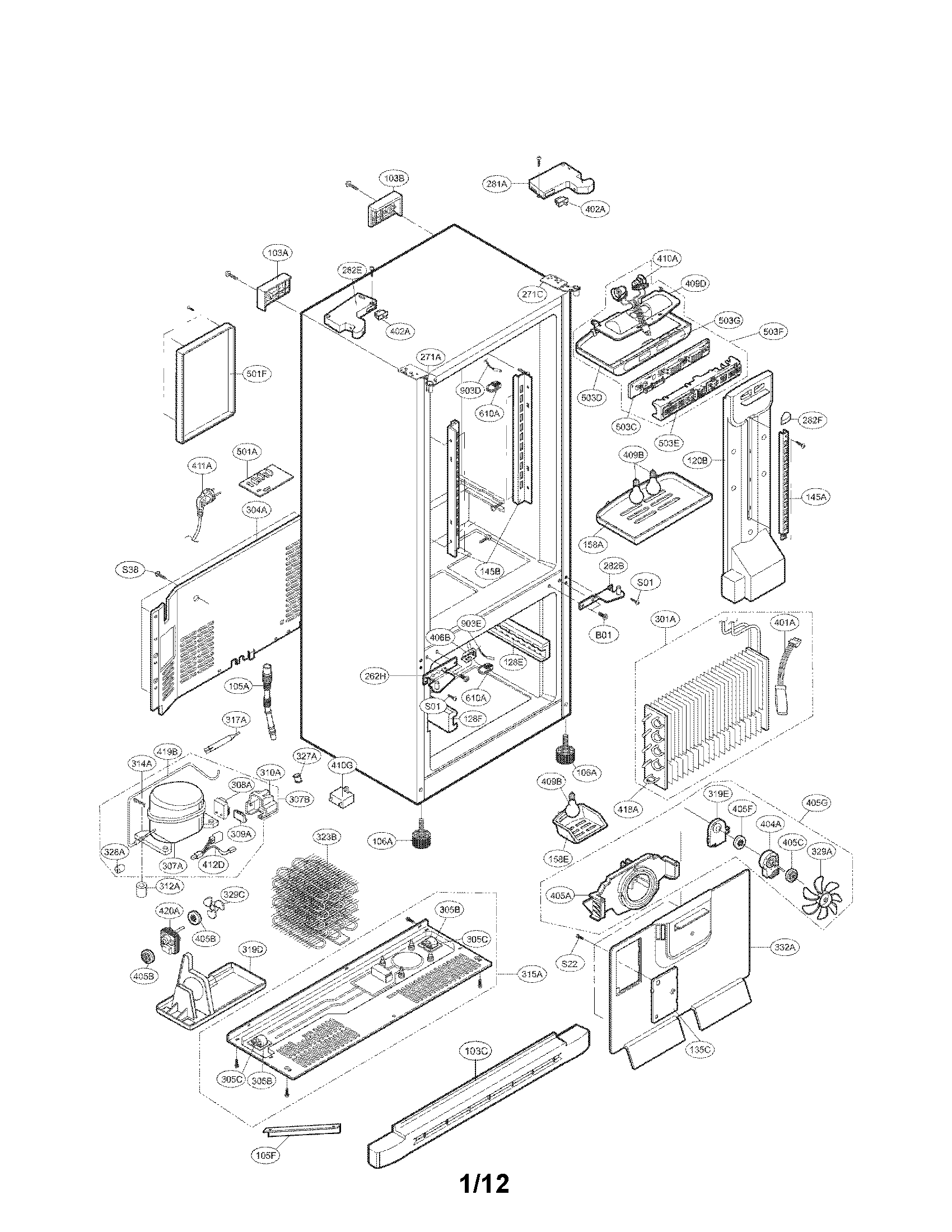 Kenmore 79571302011 case parts diagram