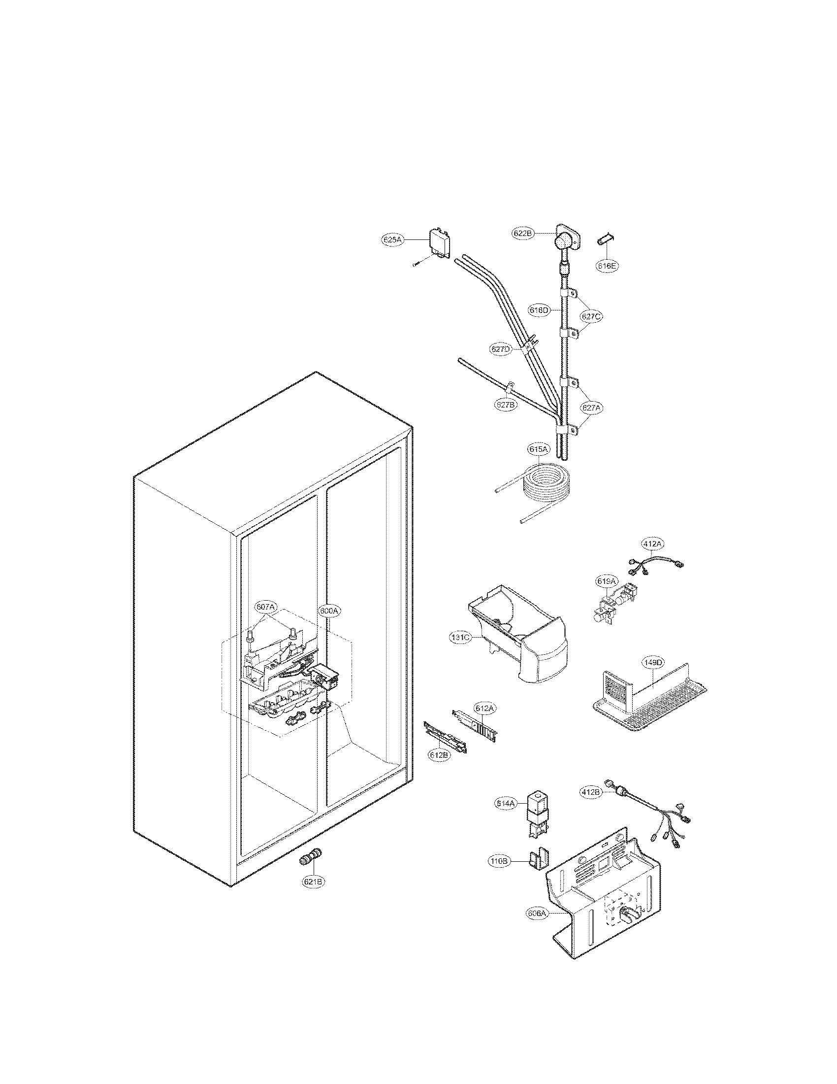 LG LSC23924SB ice and water parts diagram