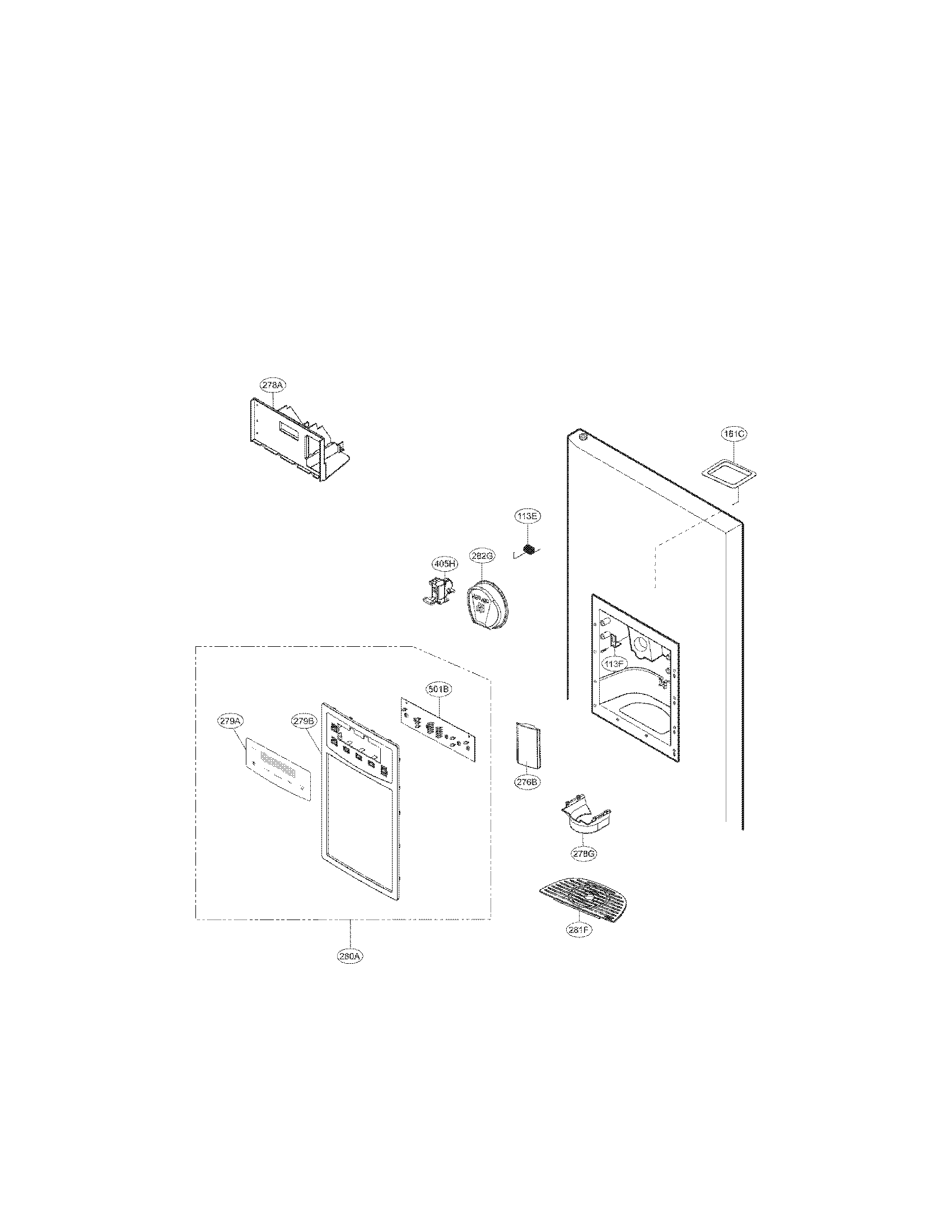 LG LSC23924SB dispenser parts diagram