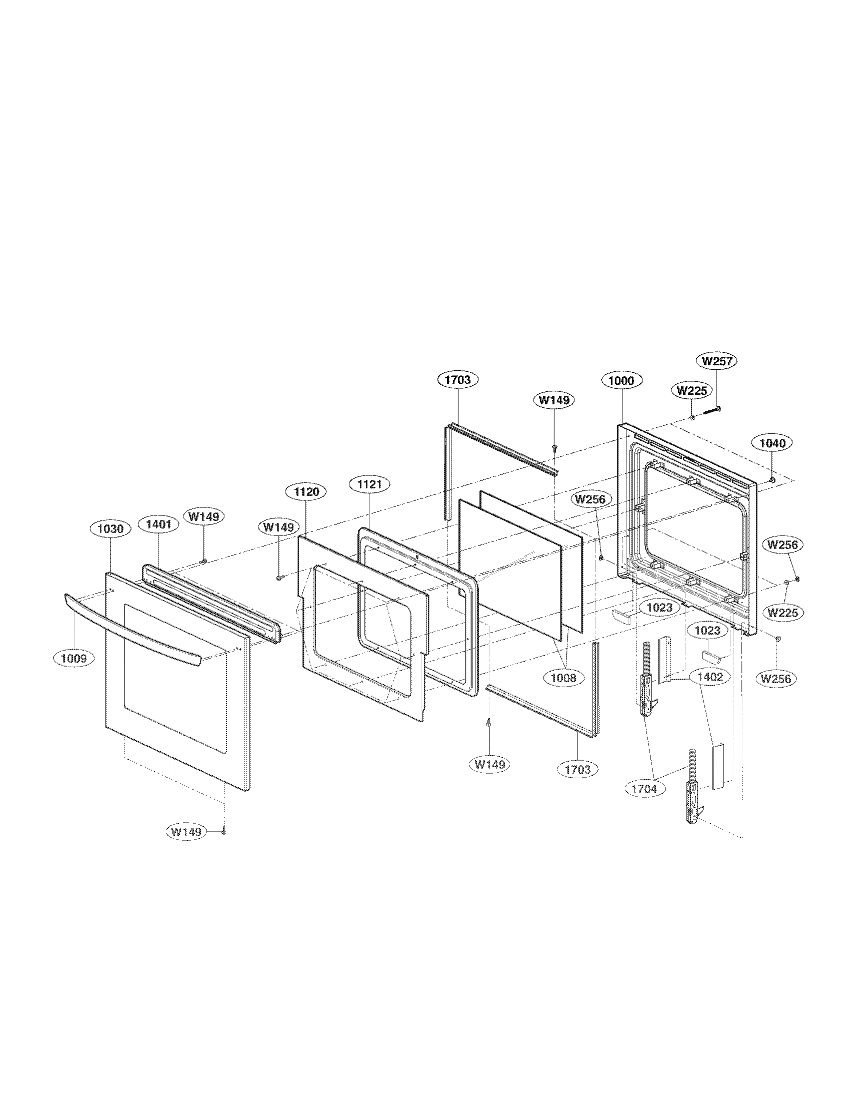 LG LWD3010ST lower door parts diagram