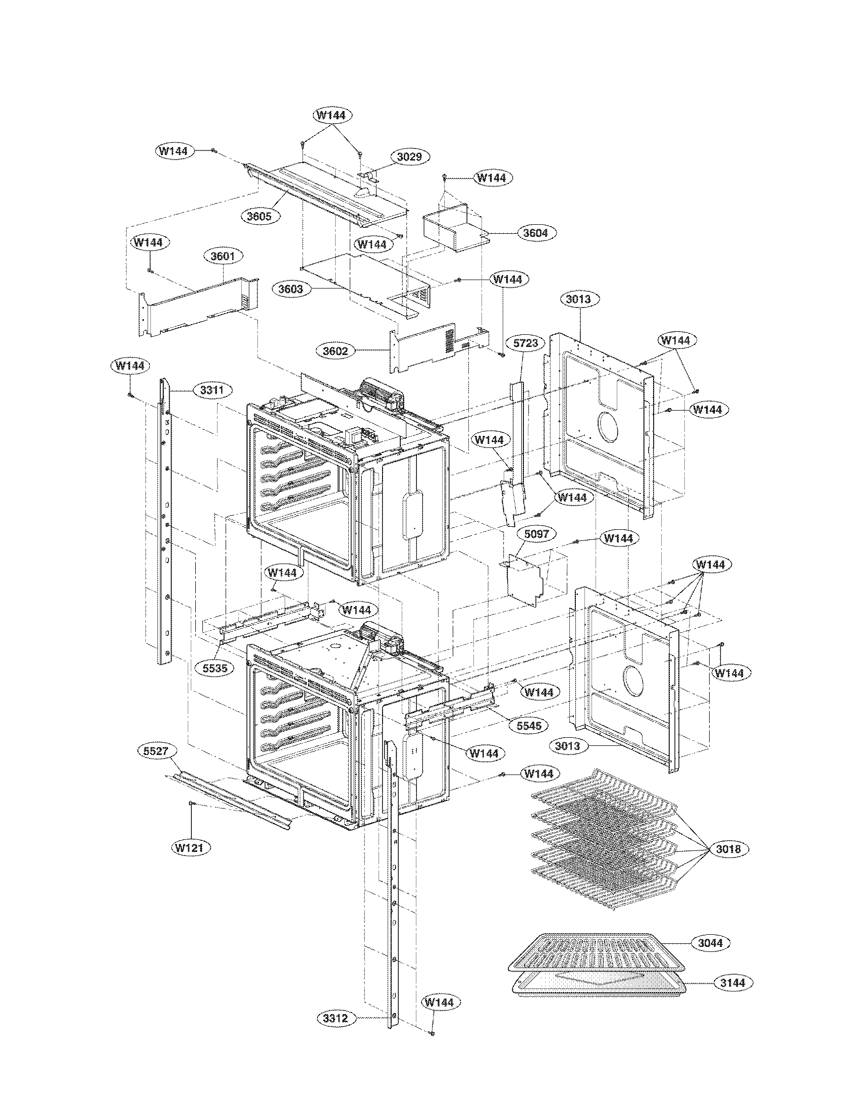 LG LWD3010ST assembly parts diagram
