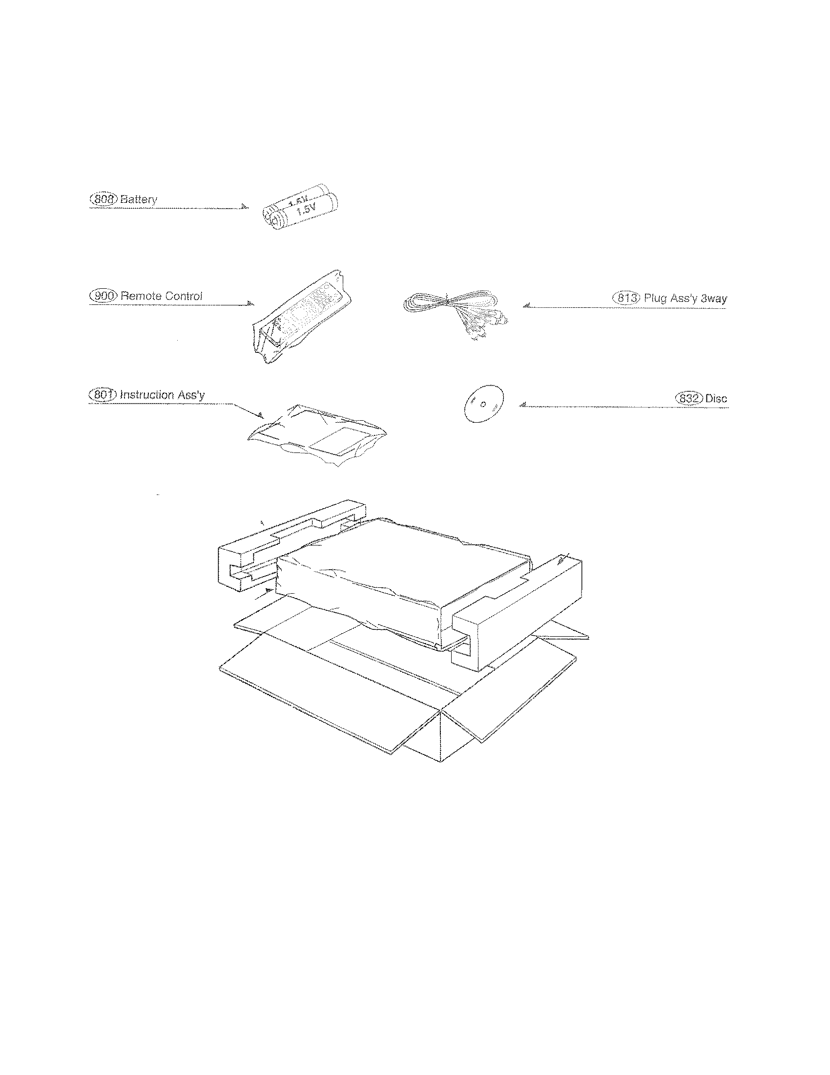 LG BD650 accessory parts diagram