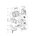 Kenmore Elite 79681548210 drum and motor assembly parts diagram