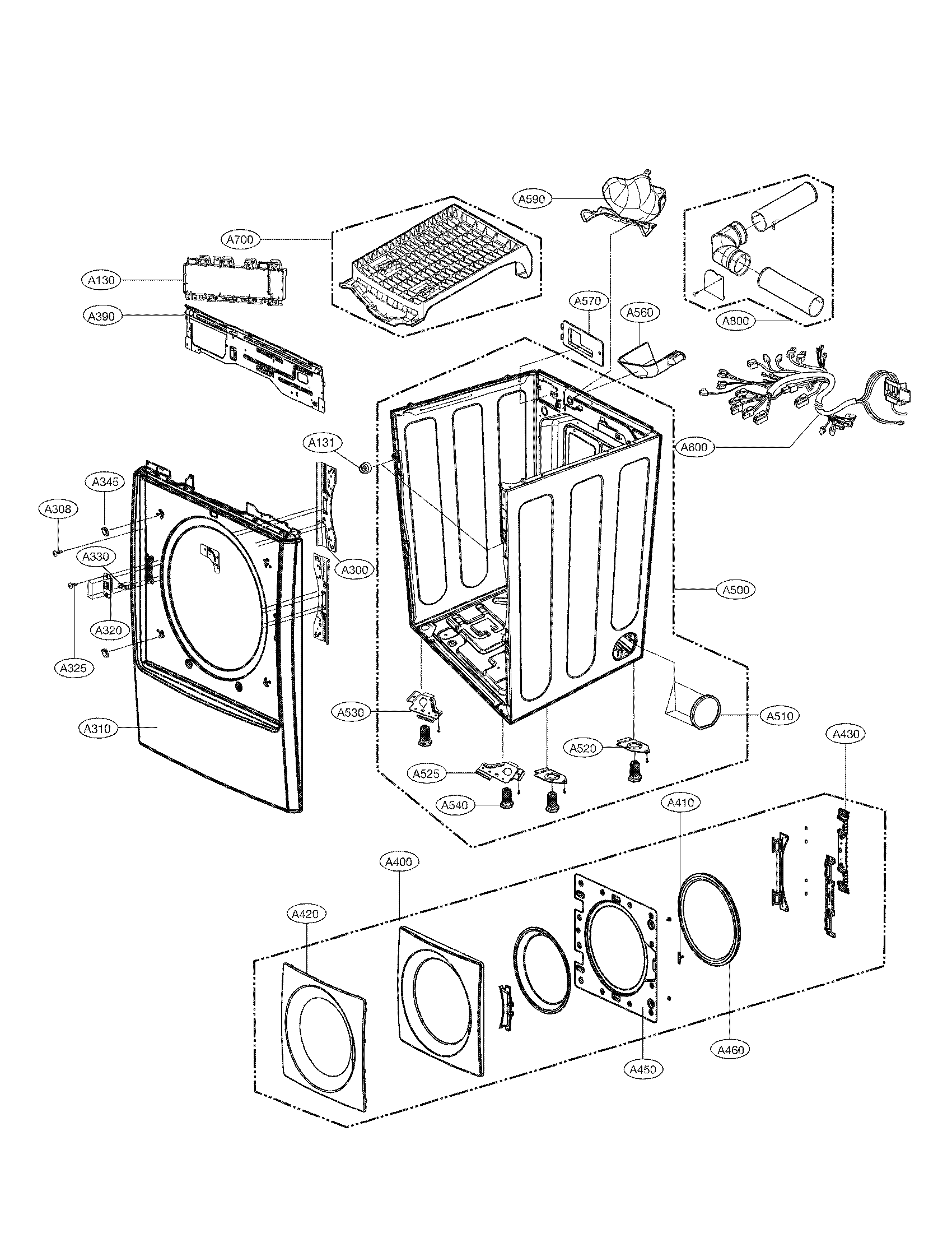 Kenmore Elite 79681549210 cabinet and door assembly parts diagram