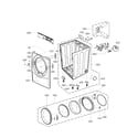 LG DLE2250W cabinet and door assembly parts diagram