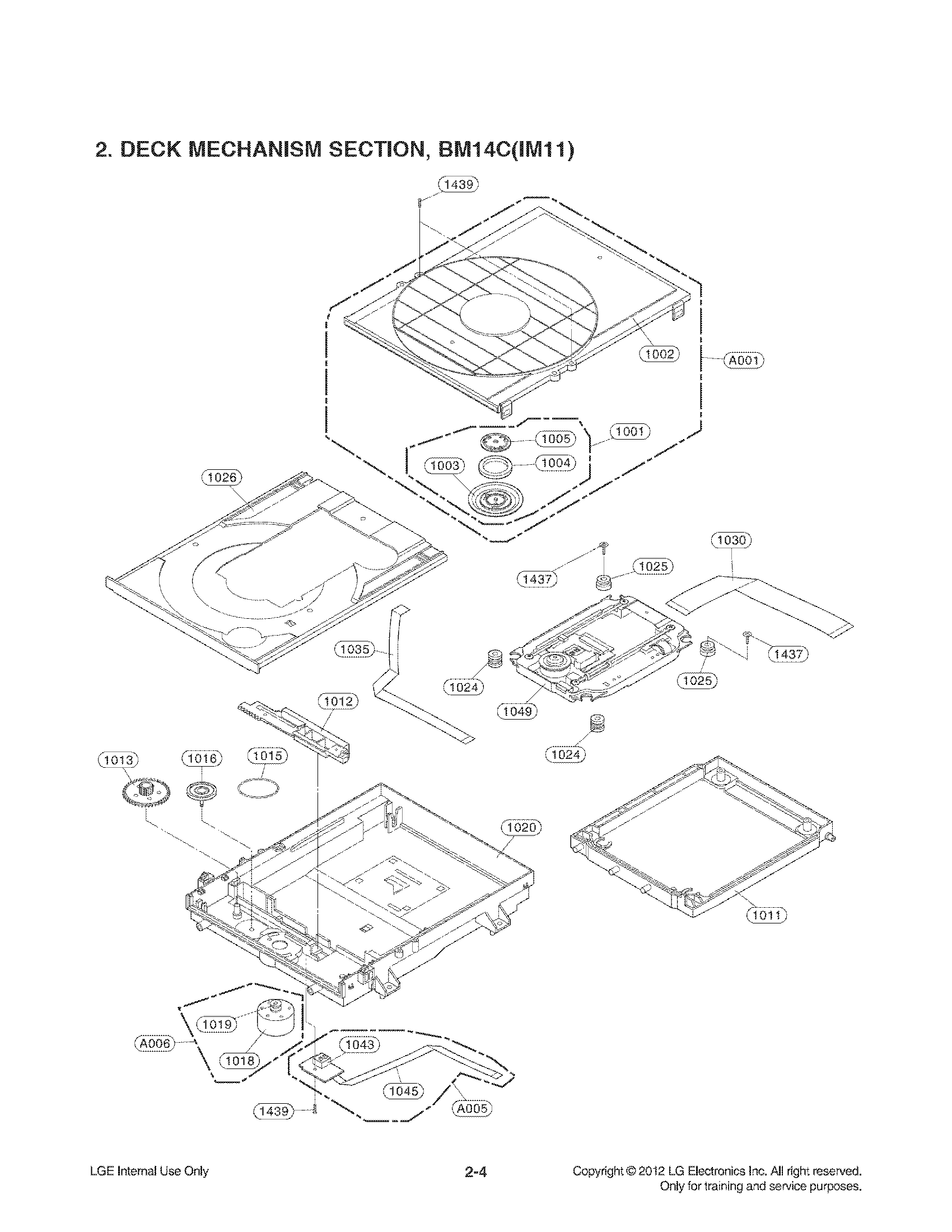 LG BP320 deck mechanism parts diagram