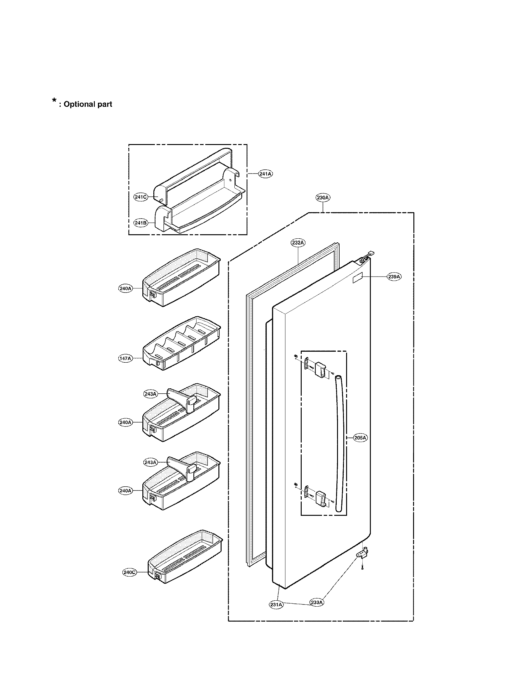 LG LSC27950ST refrigerator door parts diagram