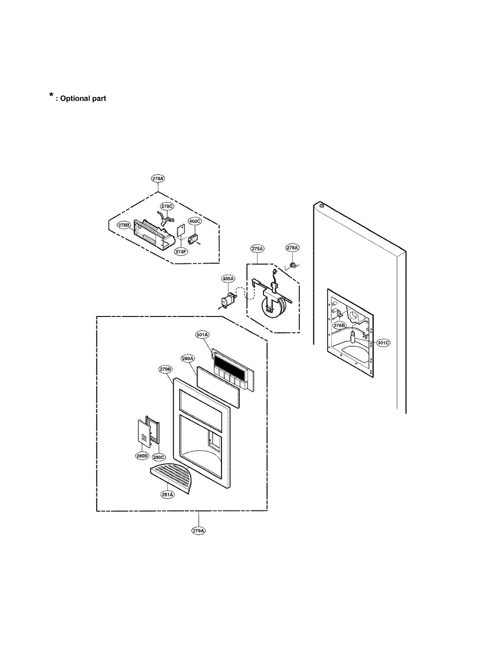 LG LSC27950ST dispenser parts diagram