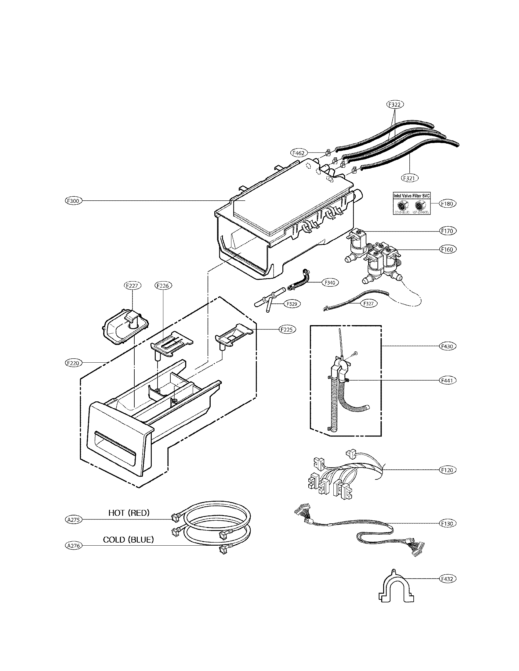 Kenmore Elite 79641472210 dispenser assembly parts diagram