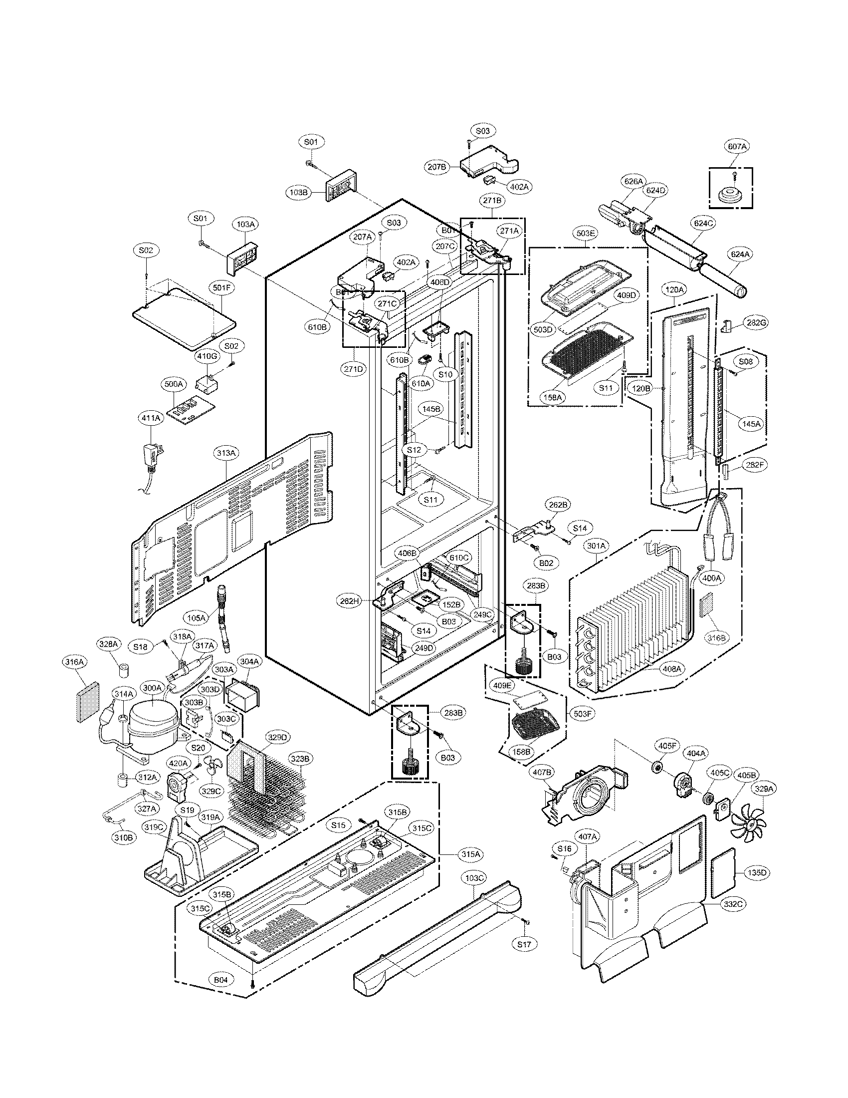 Kenmore Elite 79578753802 case parts diagram