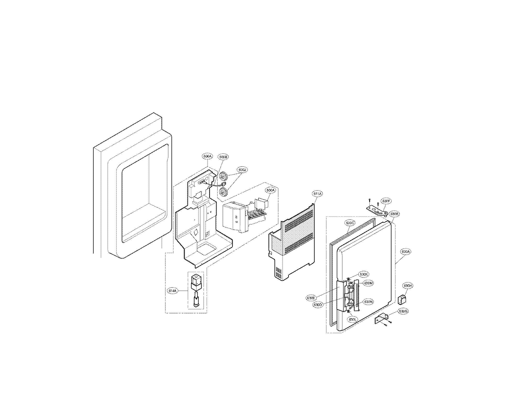 Kenmore Elite 79578753802 ice maker and ice bank parts diagram