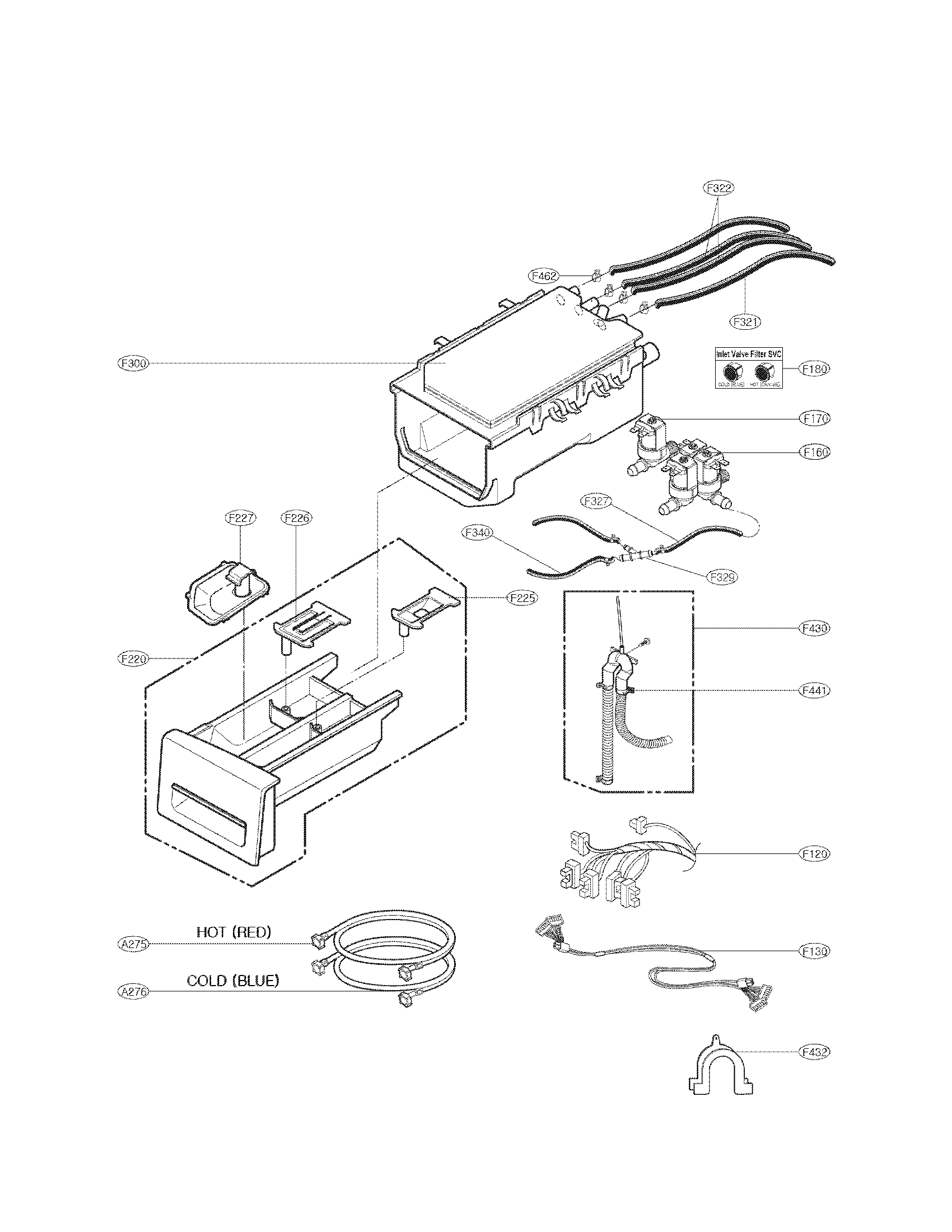 Kenmore 79641372211 dispenser assembly parts diagram