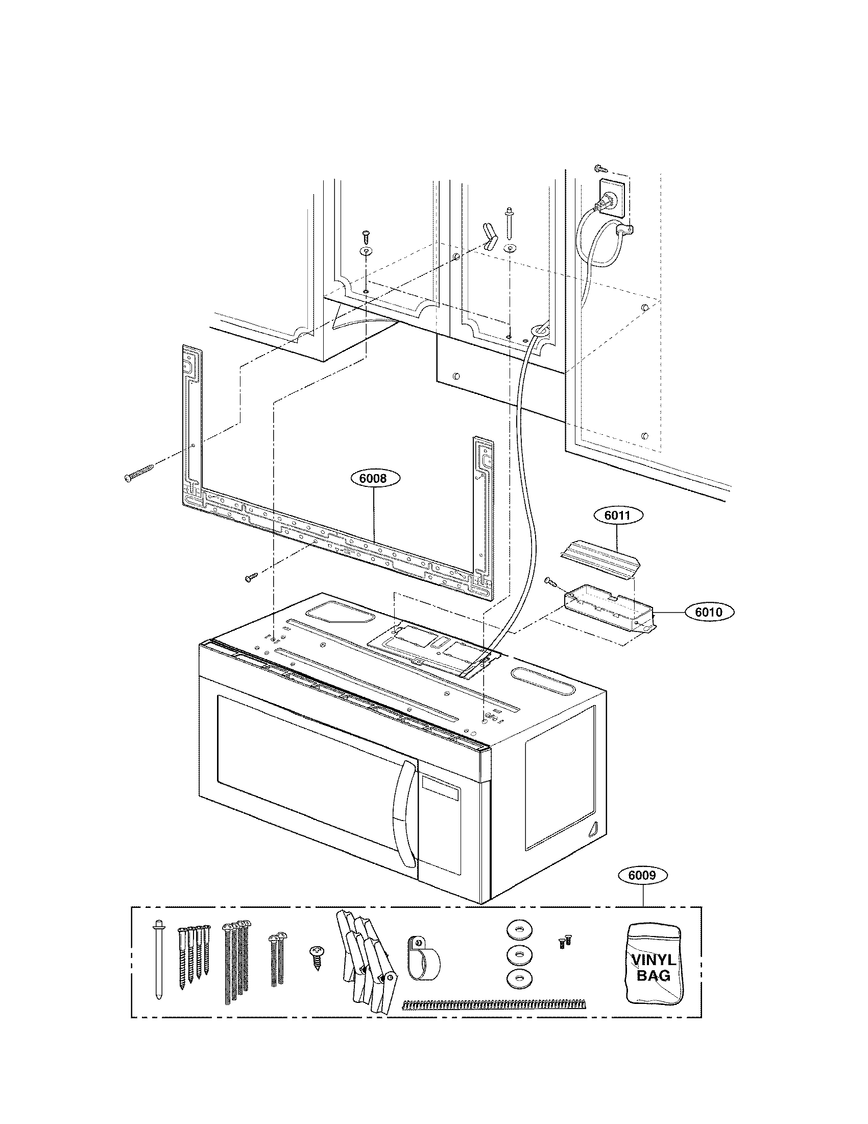 LG LMV1683ST/00 installation parts diagram