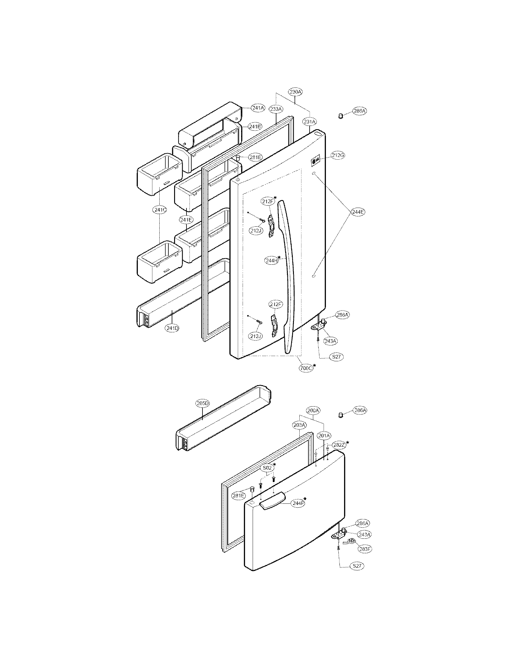 LG LRBN20512WW door parts diagram