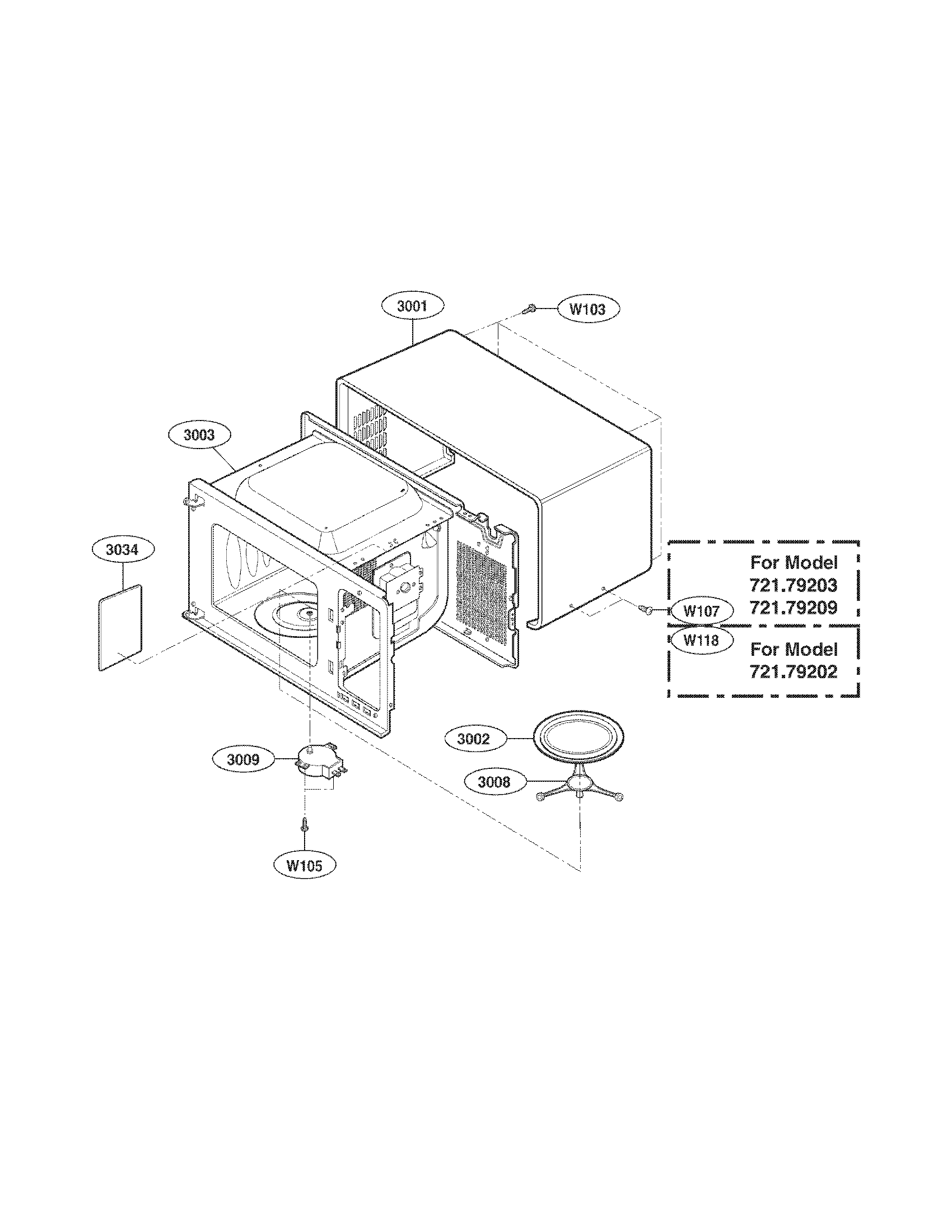 Kenmore Elite 72179209900 oven cavity parts diagram