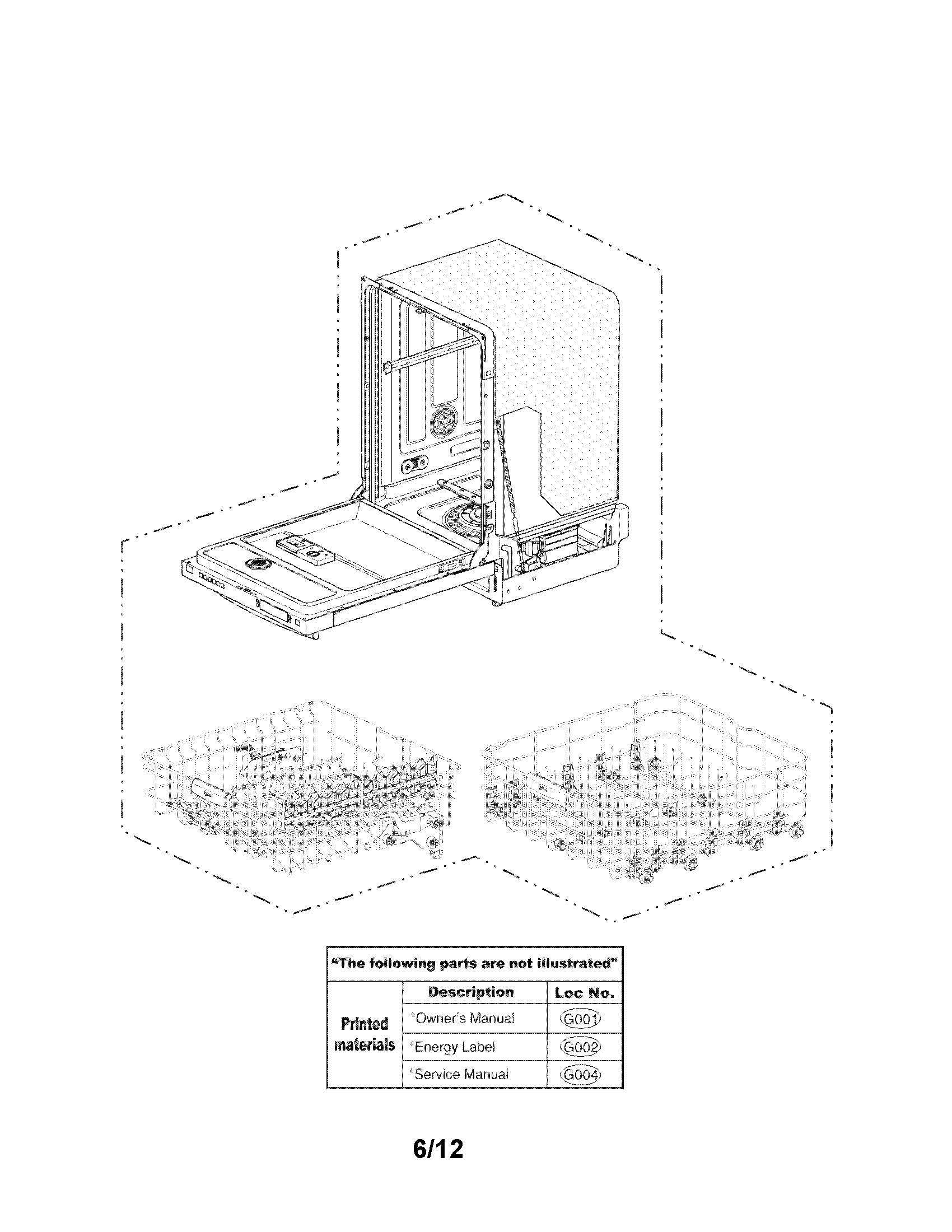 LG LDF7551ST exploded view parts diagram