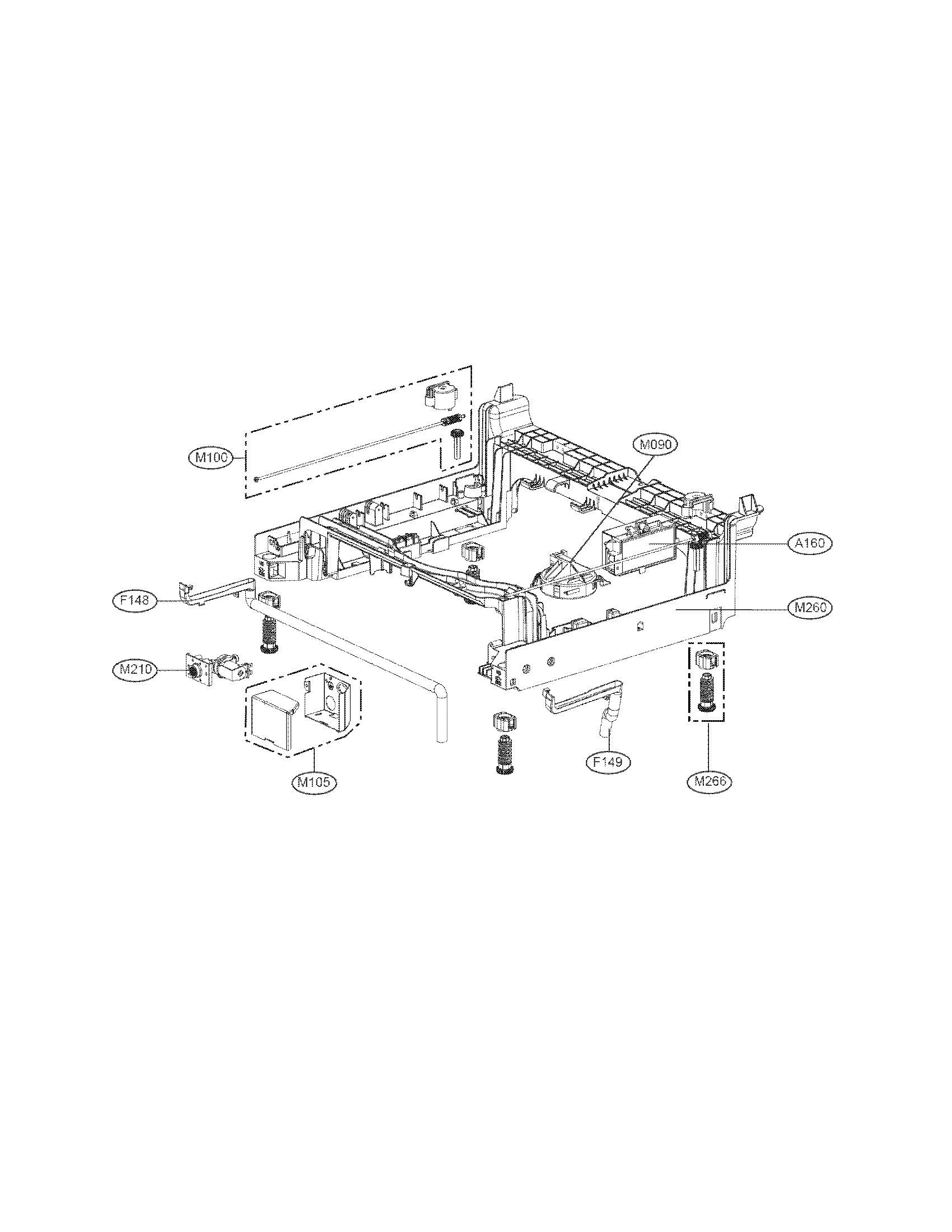 LG LDF7551ST base assembly parts diagram