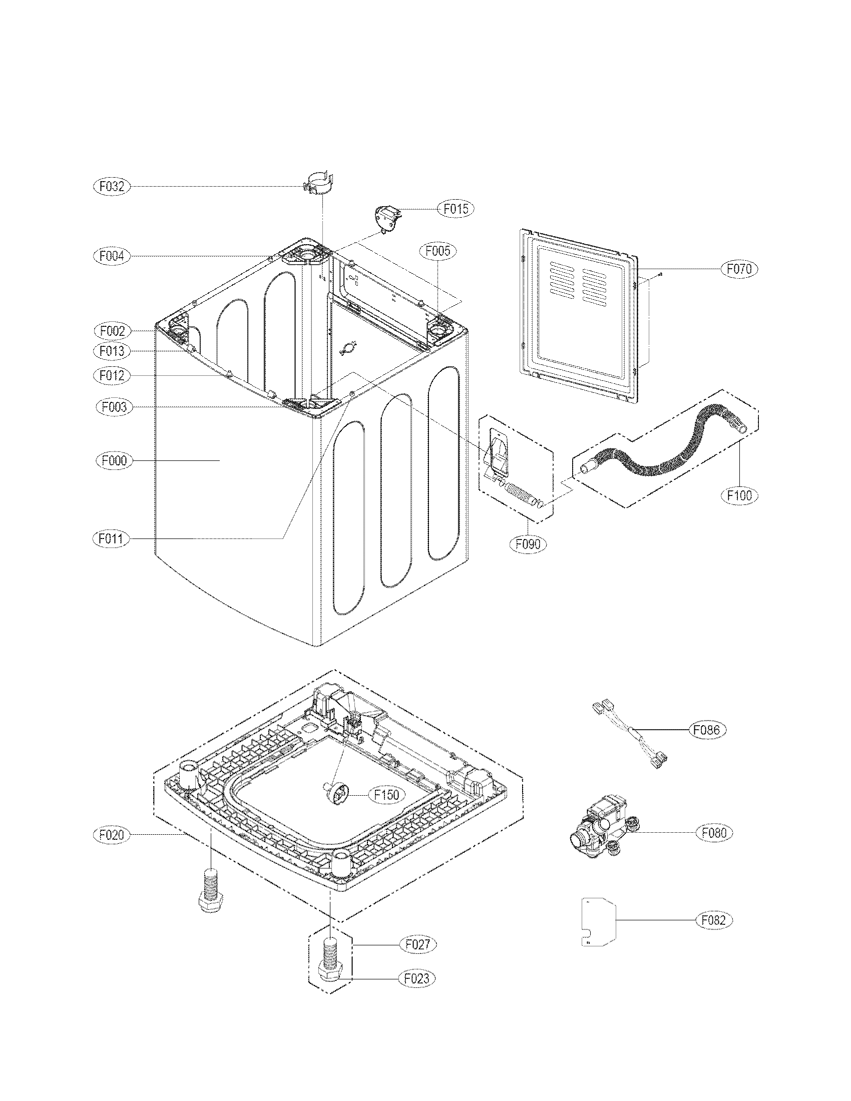 Kenmore Elite 79631523211 out case assembly parts diagram