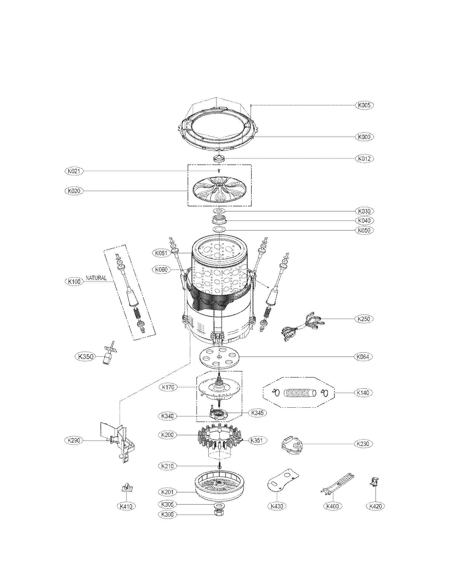 Kenmore Elite 79631523211 tub assembly parts diagram