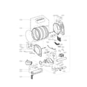 Kenmore Elite 79661523210 drum and motor assembly parts diagram
