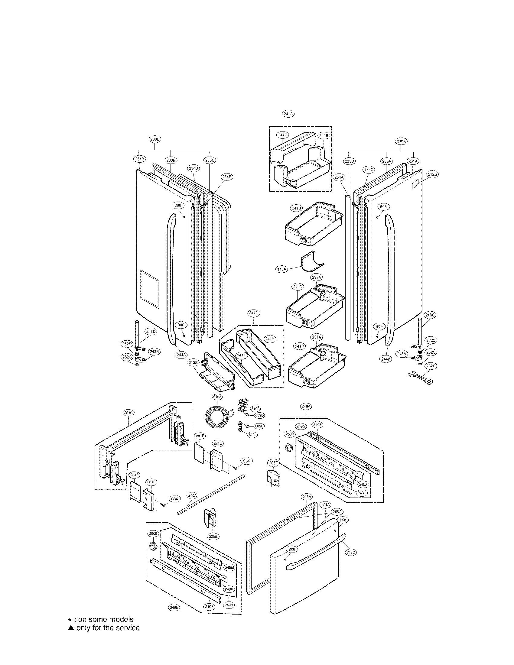 LG LFX21971ST/01 door parts diagram