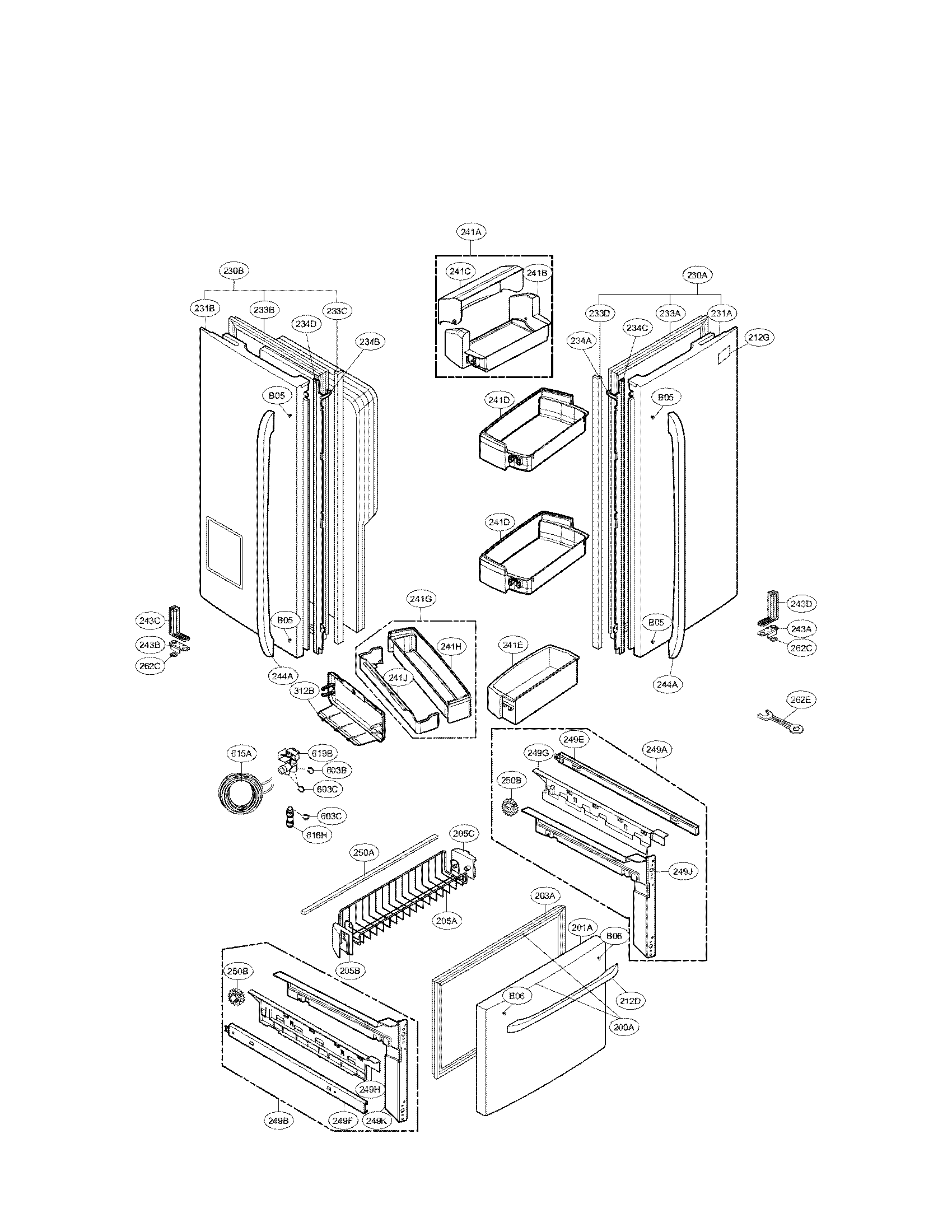 LG LFX25961AL/01 door parts diagram