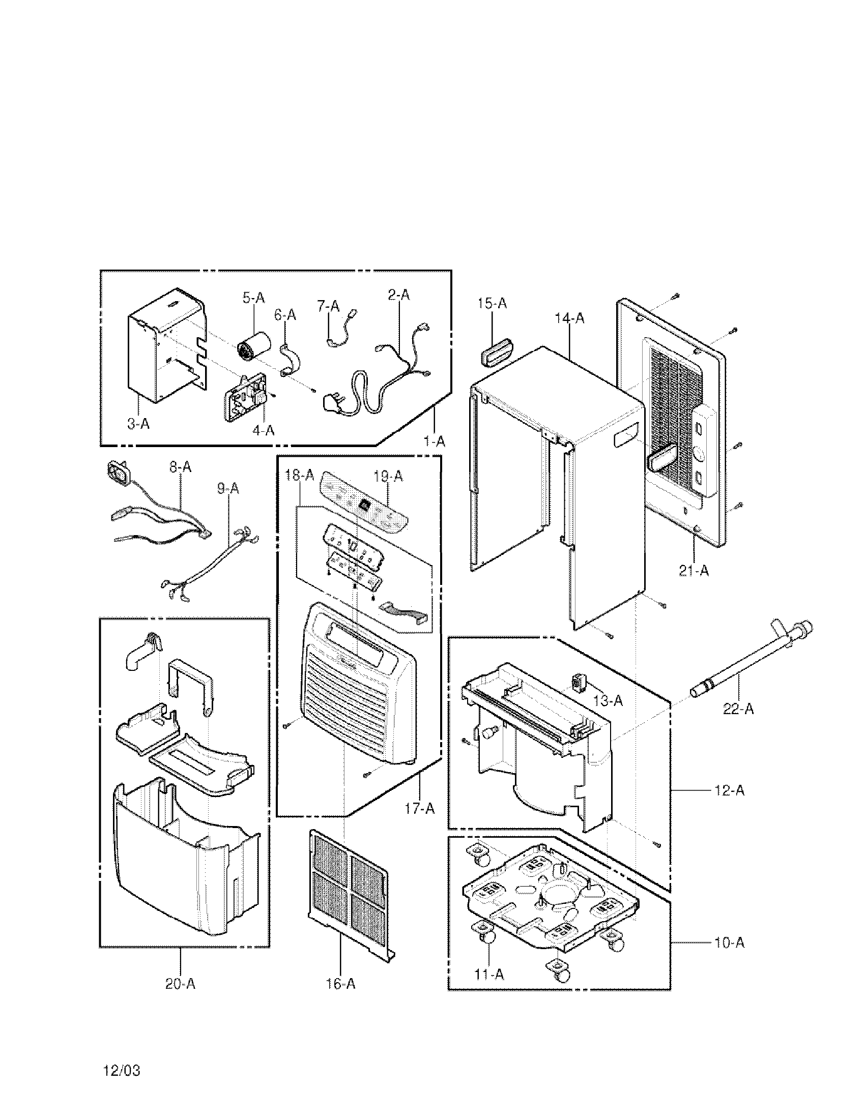 Kenmore 58054501500 outer case and control parts diagram