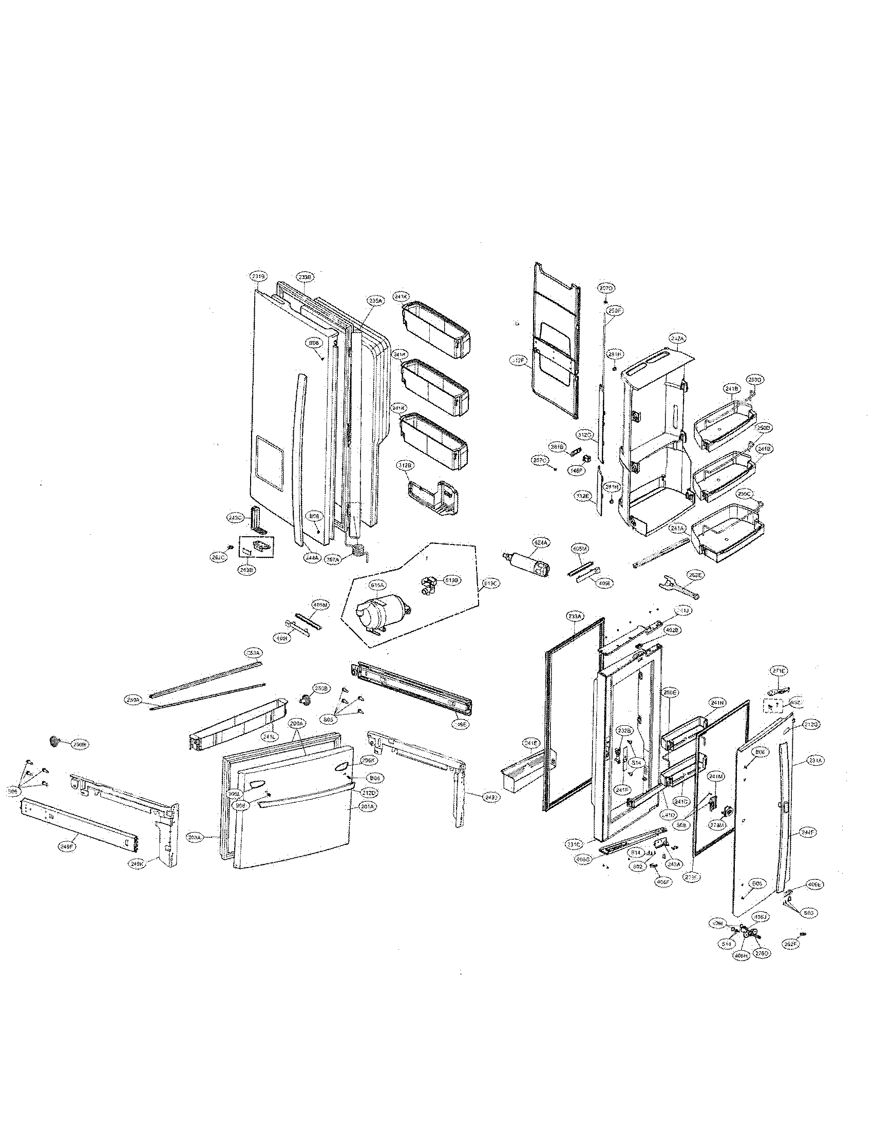 LG LFX31945ST/01 door parts diagram