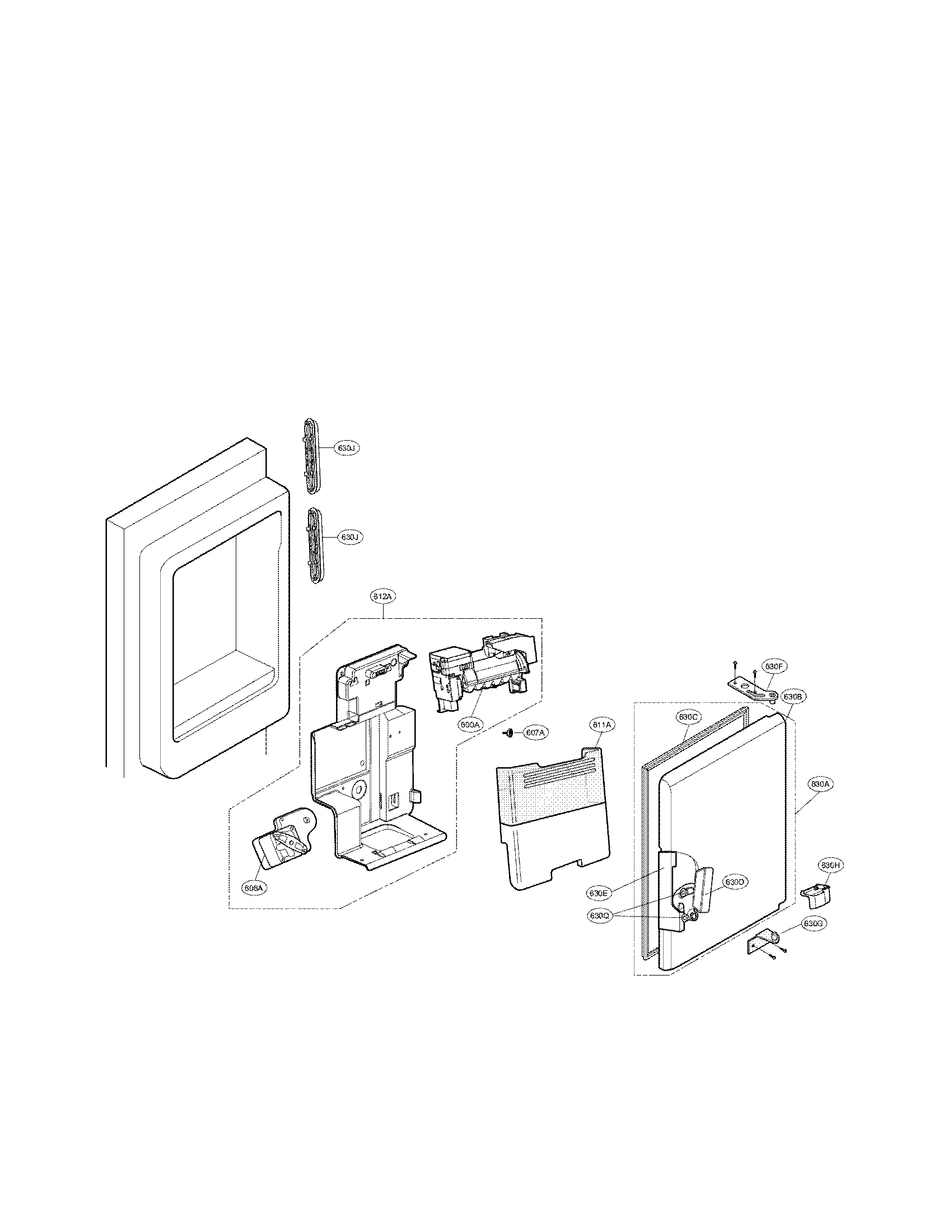 LG LFX25974ST/01 ice maker and ice bin parts diagram