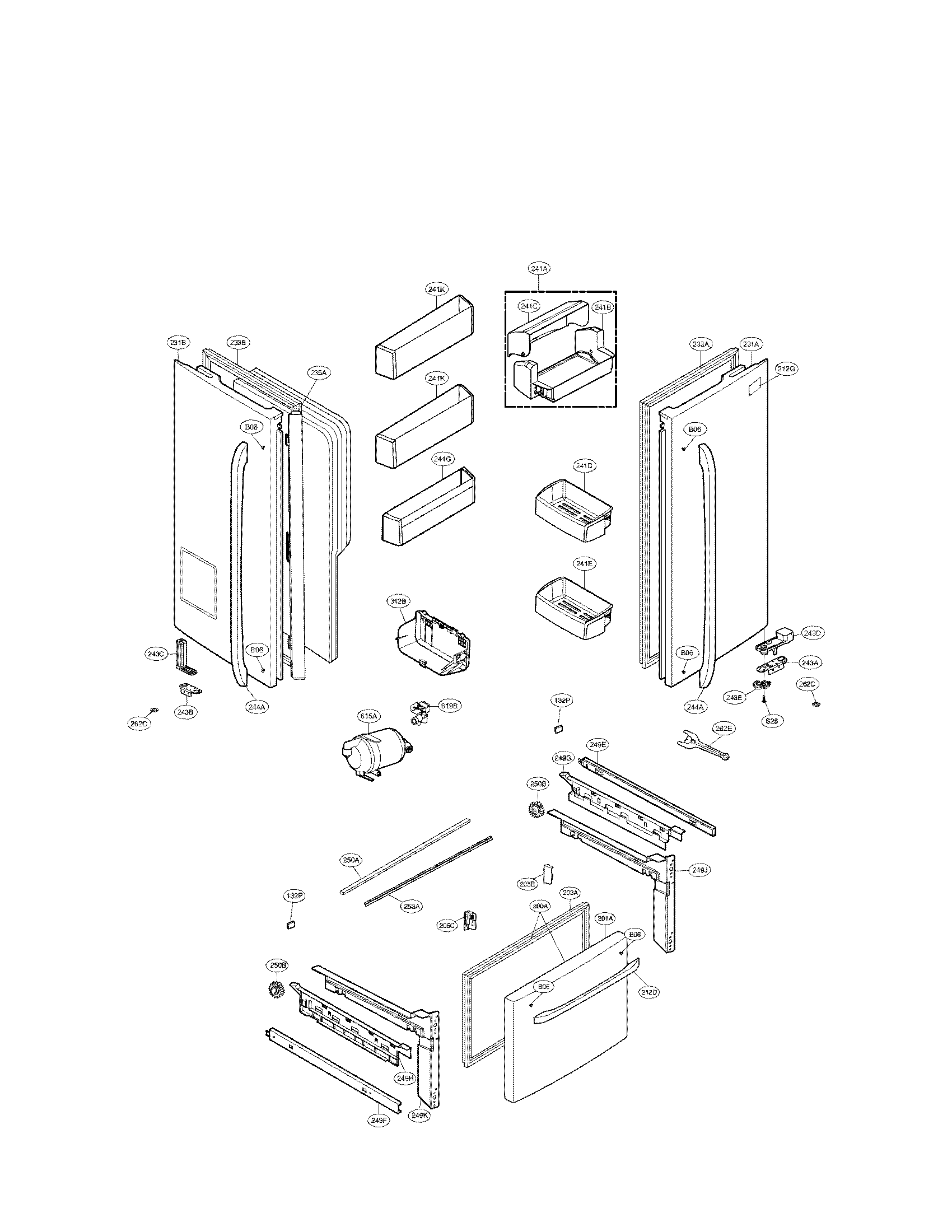 LG LFX25974SW/01 door parts diagram