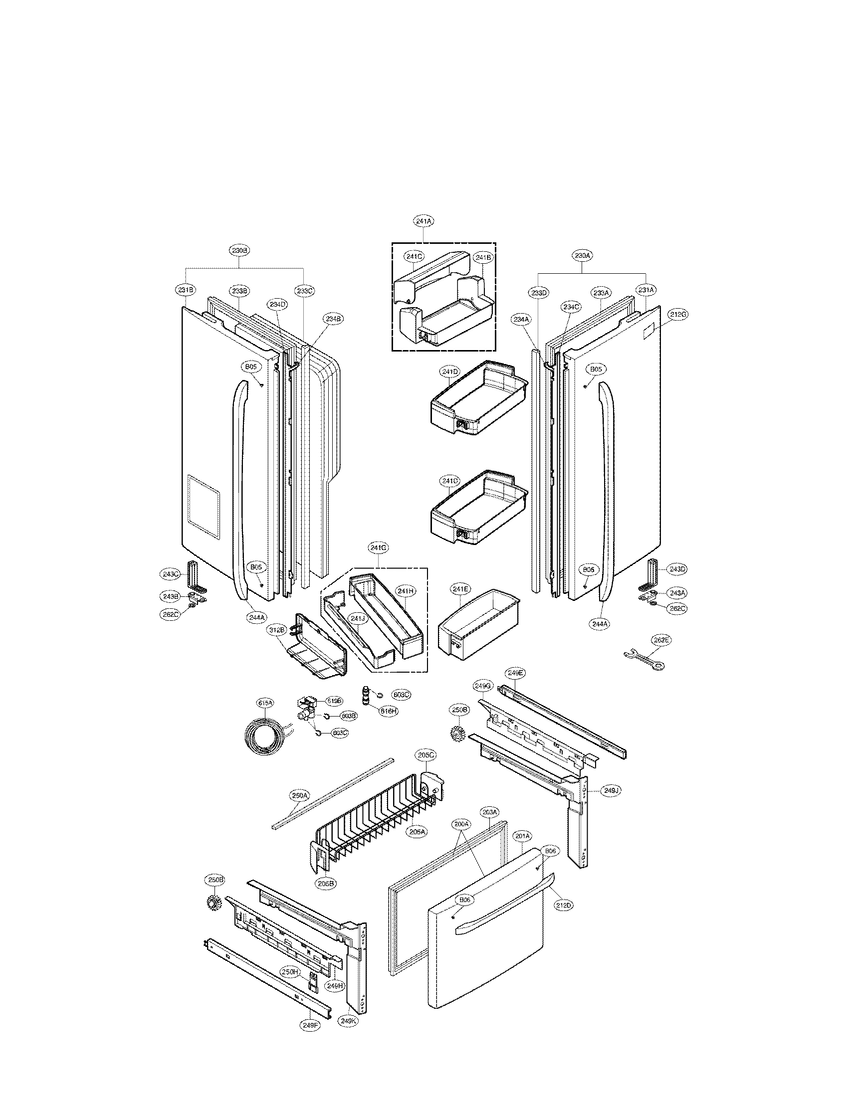 LG LFX25975SB/03 door parts diagram