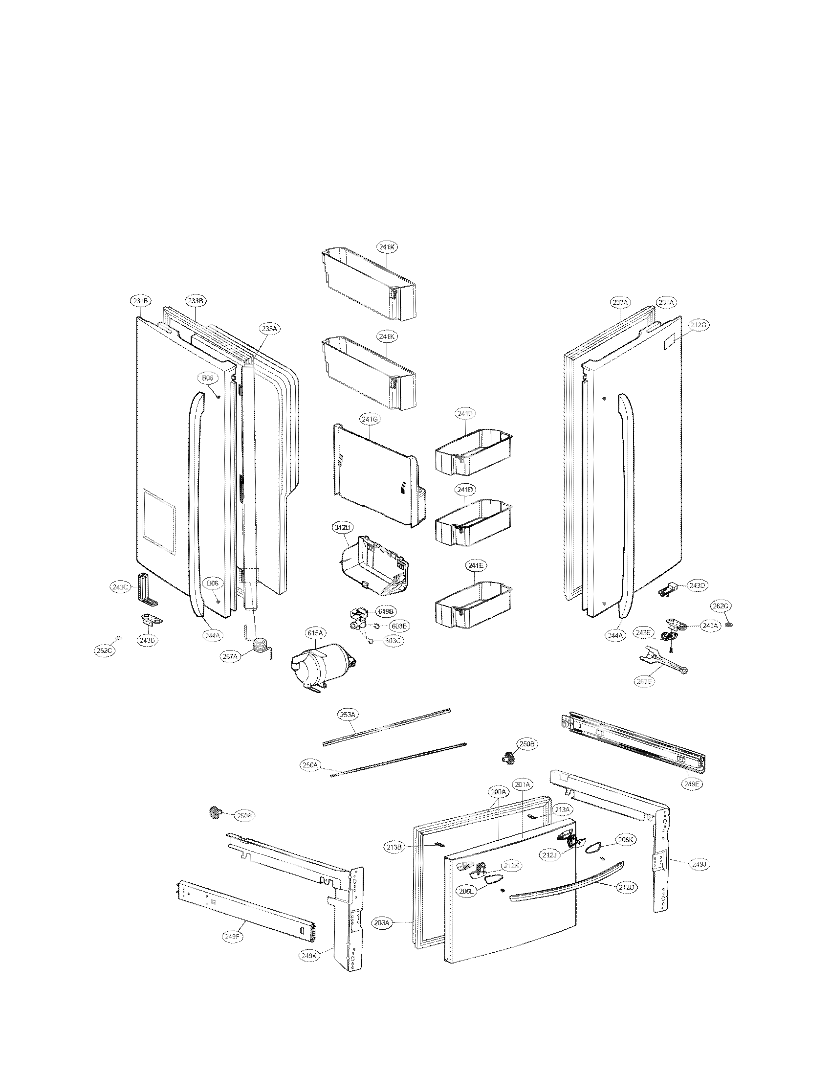 LG LFX28968ST/01 door parts diagram