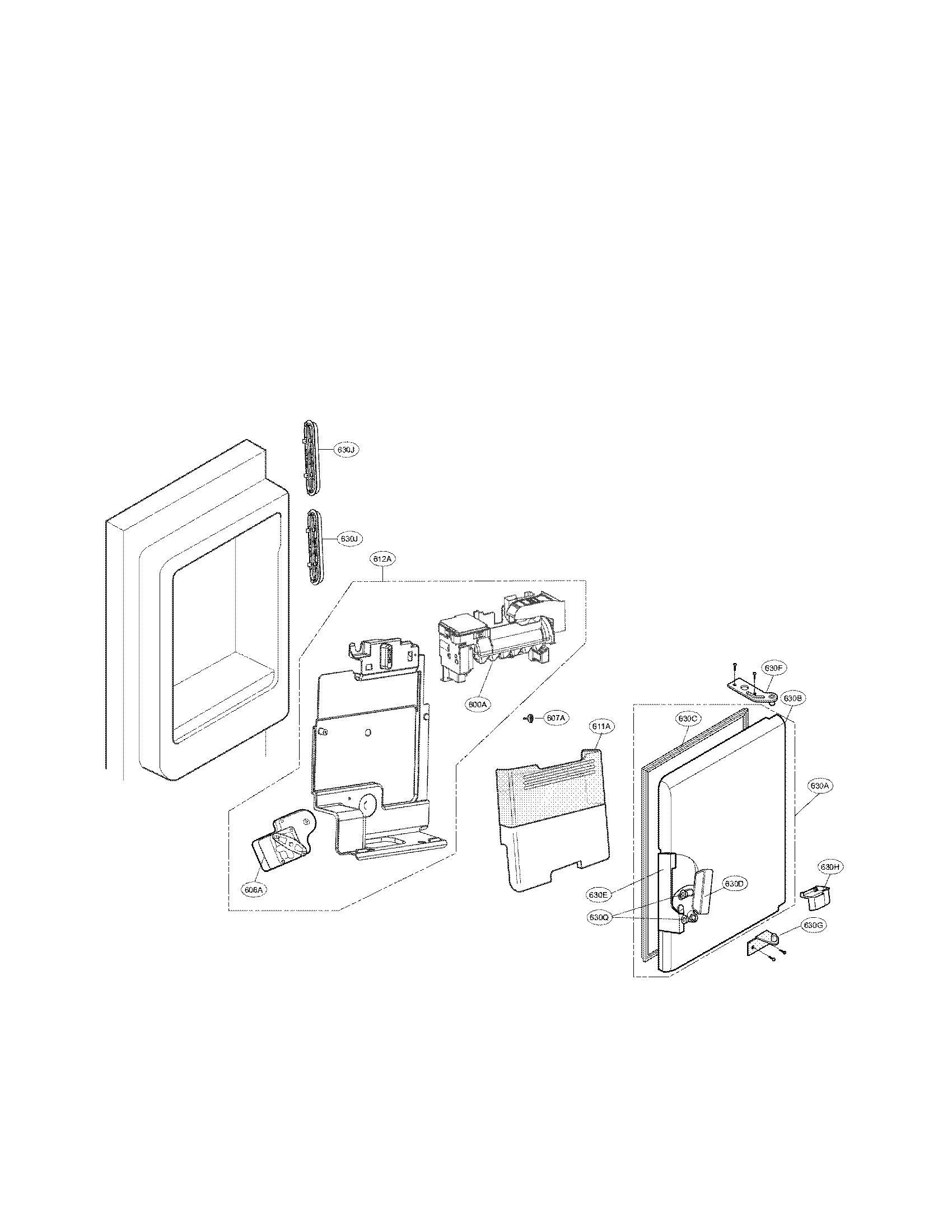 LG LFX28968ST/01 ice maker and ice bin parts diagram