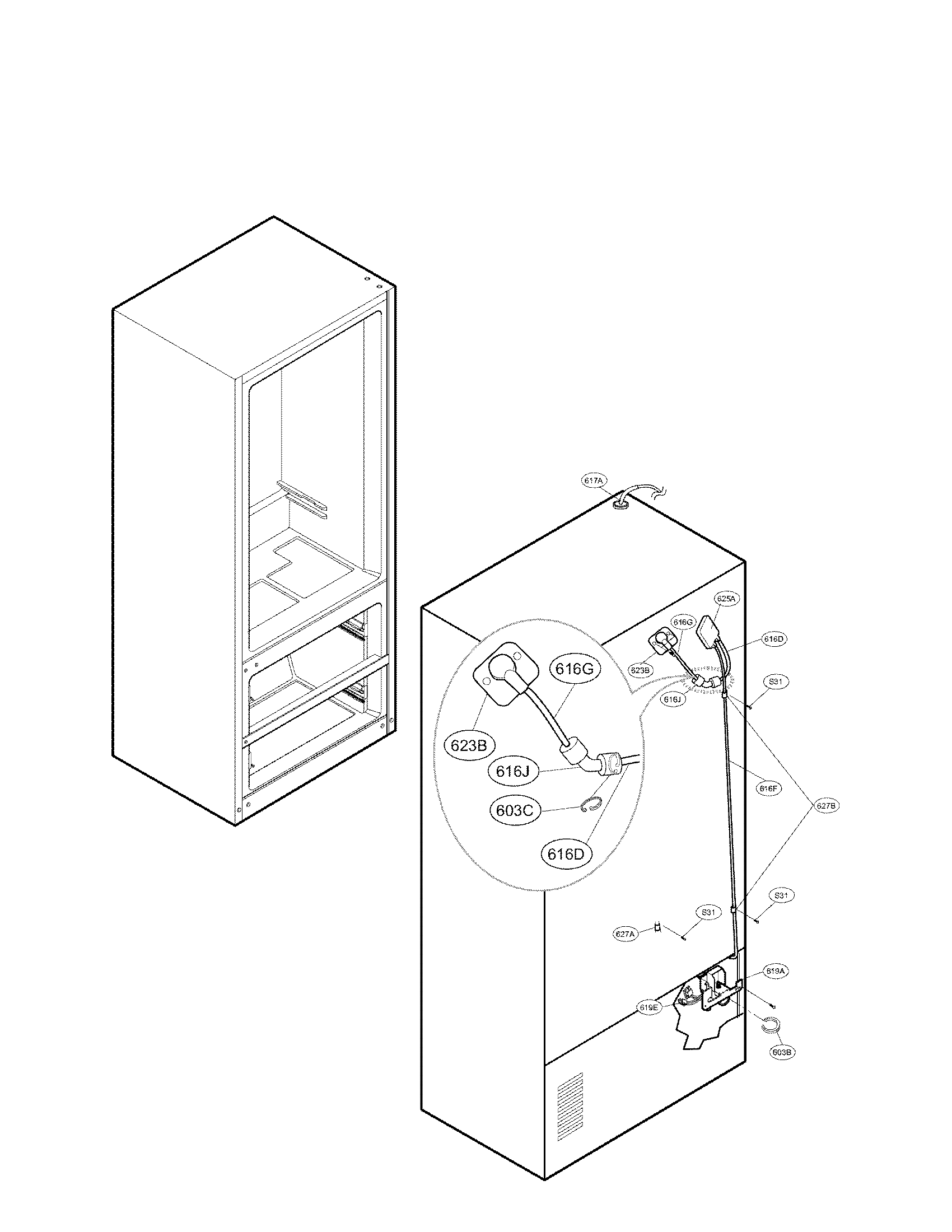LG LFX28977SW/01 ice and water parts diagram