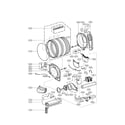 LG DLEX4070W drum and motor assembly parts diagram