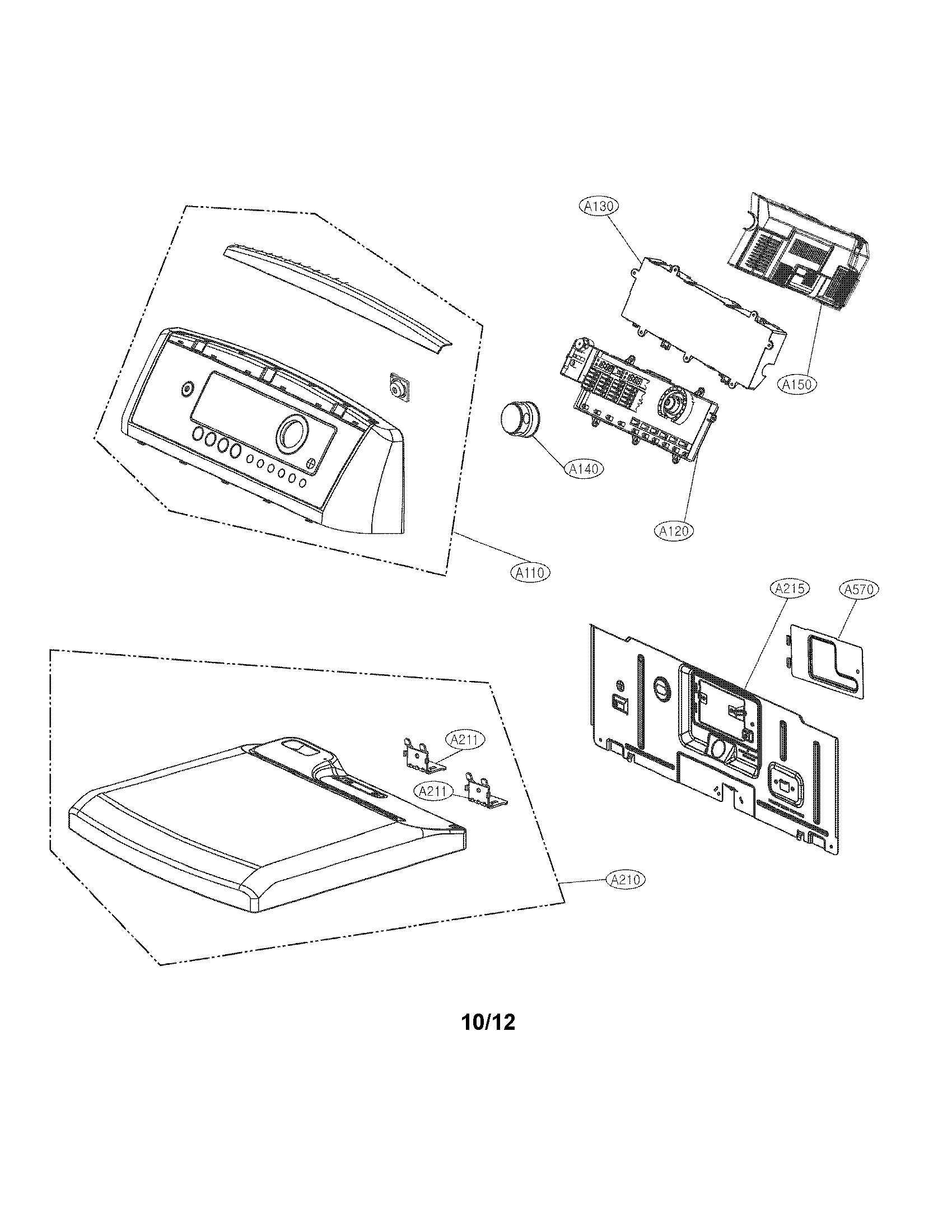 LG DLE4870W control panel and plate assembly parts diagram